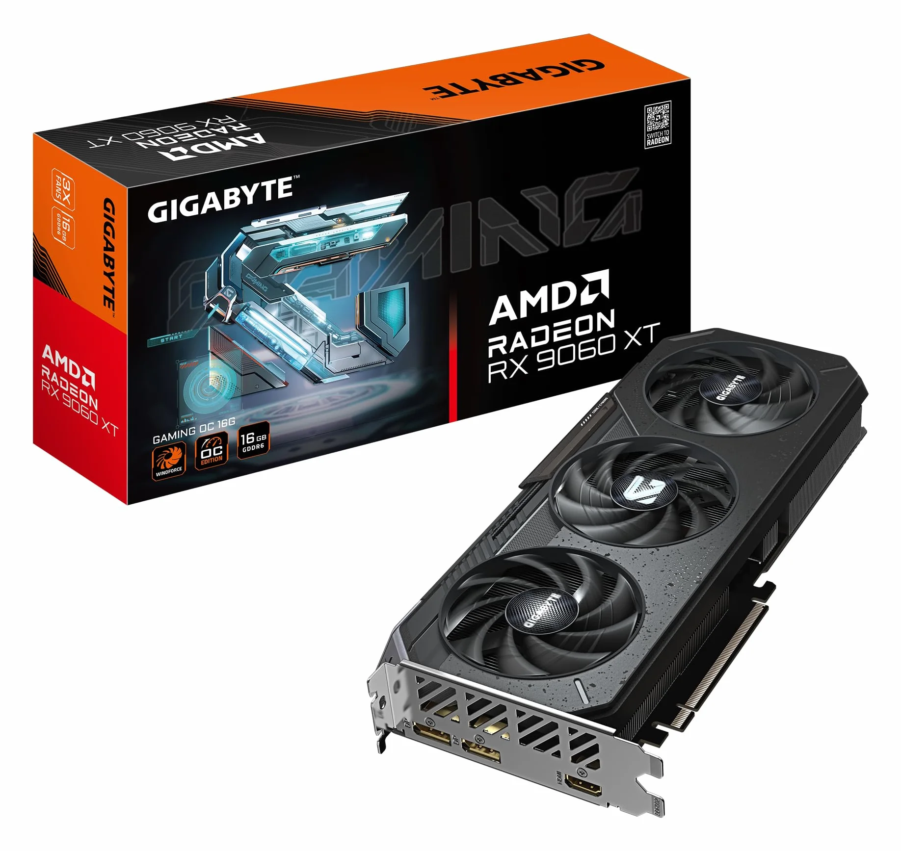 Gigabyte Radeon RX 9060 XT GAMING OC 16G Scheda Grafica 16GB GDDR6 128bit PCI-E 5.0