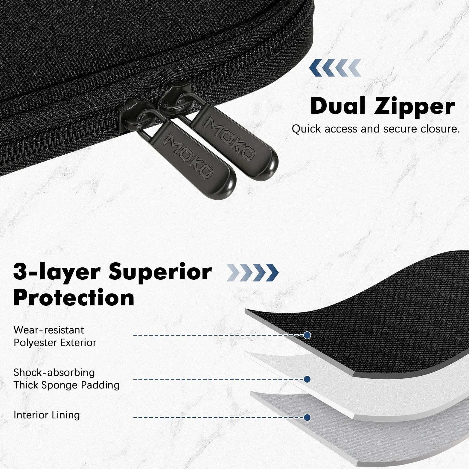 MoKo 7-8 pollici Tablet Sleeve Custodia da trasporto con maniglia, Borsa da viaggio protettiva imbottita per iPad Mini A17 Pro 8,3'' 2024, iPad Mi-ni 6 8,3“ 2021, i-Pad Mini 5 7,9” 2019, Nero