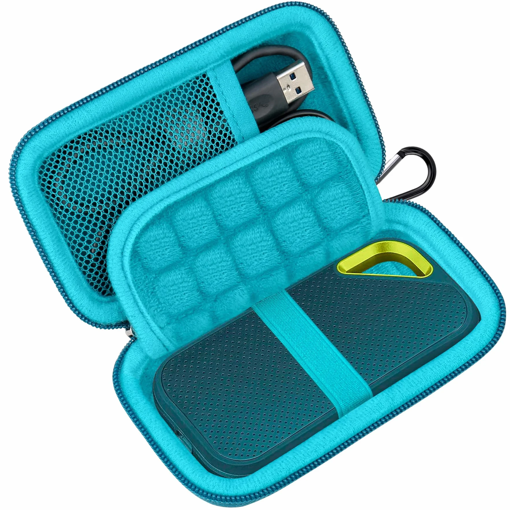 Lacdo Custodia Hard Disk Esterno per Extreme PRO/Extreme Portable SSD SDSSDE81 500GB 1TB 2TB 4TB USB-C Stato Solido Esterne EVA Rigida Antiurto Protettiva Borsa, Monterey