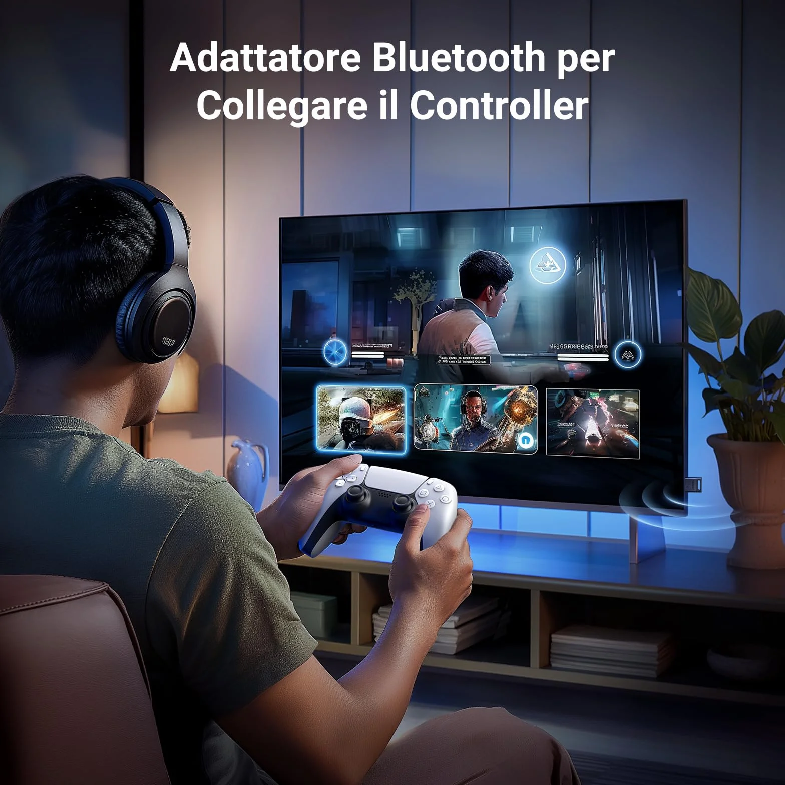 UGREEN USB Bluetooth 5.3 Adattatore per PC Donglepara Windows 11 10 8.1 con Controller PS5 PS4 Switch Tastiera Mouse Auriculares