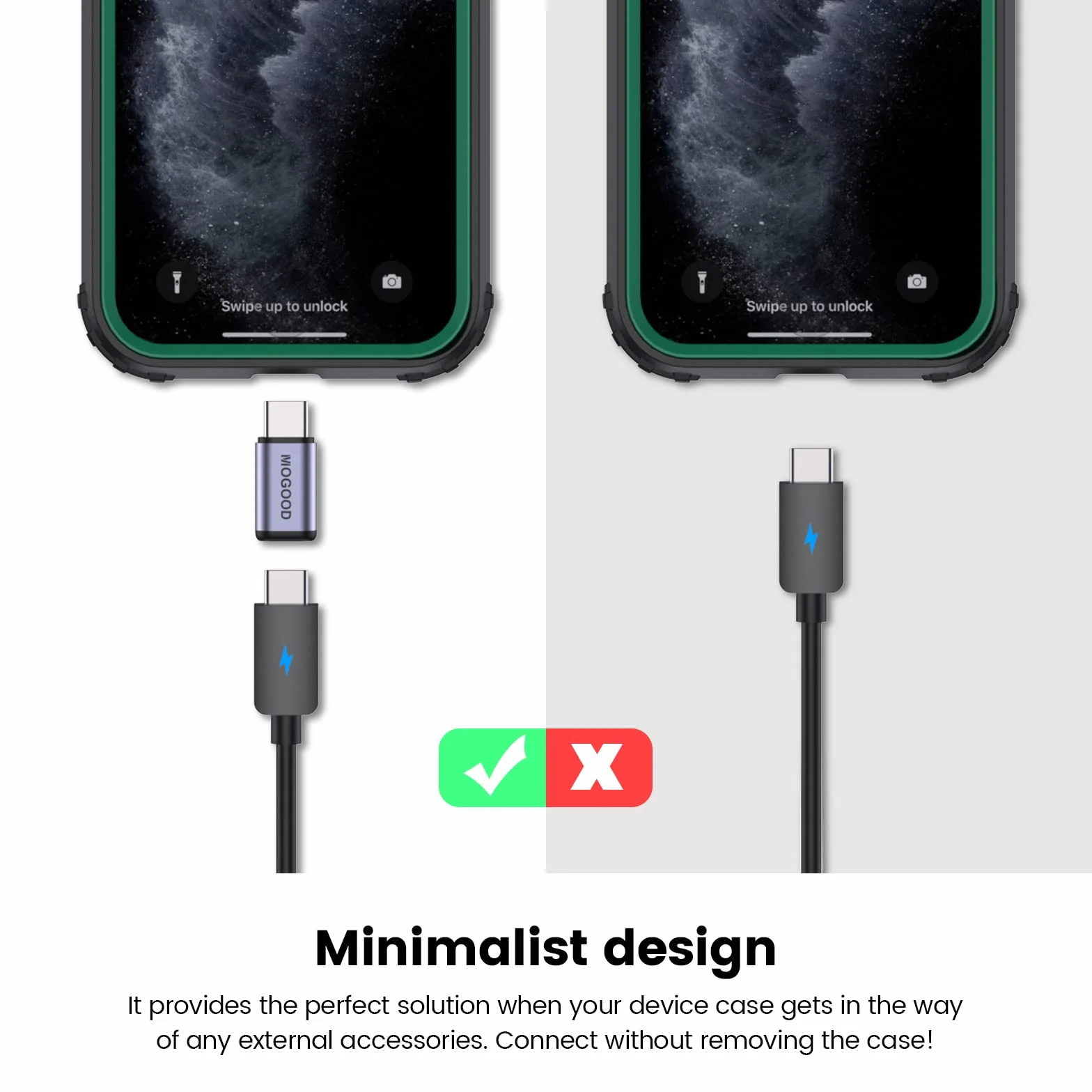 MOGOOD USB C Adattatore da maschio a femmina, supporto da 100W Fast Charging 40 Gbps Trasferimento di dati 8K@60Hz Video output per USB4,Thunderbolt 4/3,laptop,vapore Dock,switch,tablet, telefono