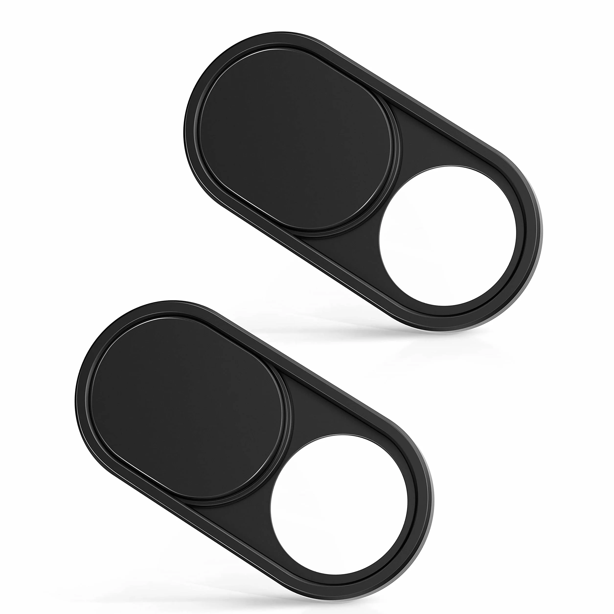 iMlucky Metallo Webcam Cover per MacBook Pro, Laptop, iMac, iPad, PC, iPhone, Ultra Sottile Coperchio Fotocamera in Metallo, Nero [2 Pezzi]