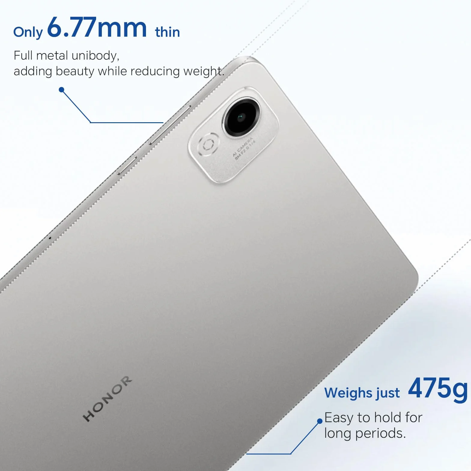 HONOR Pad X9a 6GB 128GB WIFI Tablet, 11,5 Pollici a 120Hz 2,5K, Qualcomm 6nm Snapdragon 685, 4 Altoparlanti, 8300mAh Batteria, Corpo in Metallo, Android 15, Google Service, Grigio