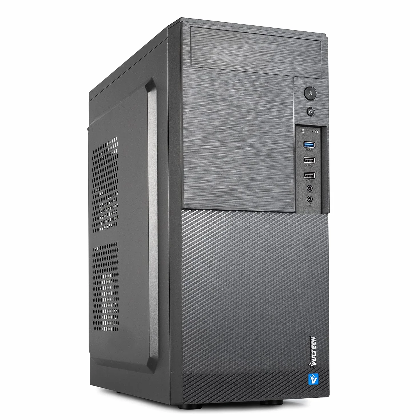 Case VulTech ATX VCO-A1699 Rev. 2.1 senza alimentatore, computer case compatto 2x Usb 2.0, 1x Usb 3.0, colore nero