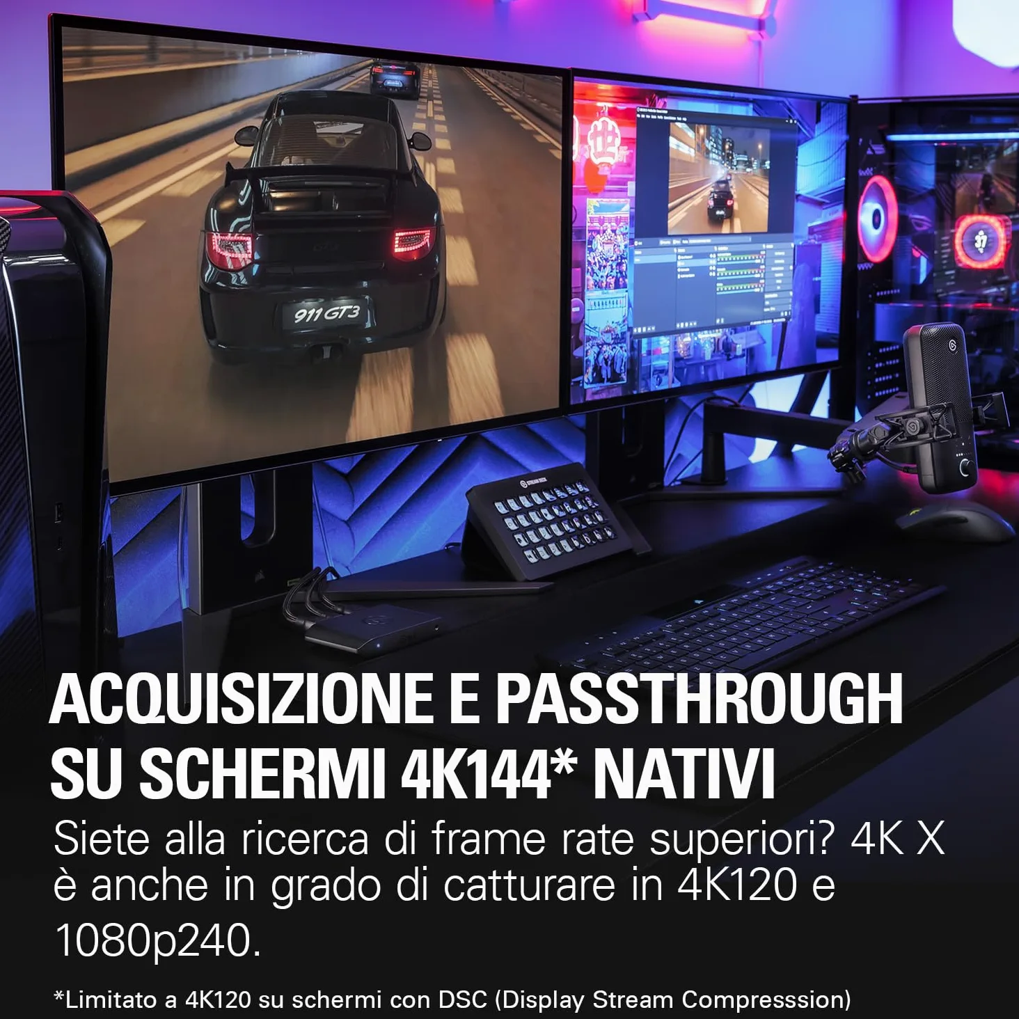 Elgato 4K X - Cattura 4K144 con Latenza Ultra-Bassa su PS5|Pro, Xbox Series X|S, Nintendo Switch 2, OBS e Altro, HDMI 2.1, VRR, HDR10, USB 3.2 Gen 2, per Streaming, Compatibile con PC|Mac|iPad