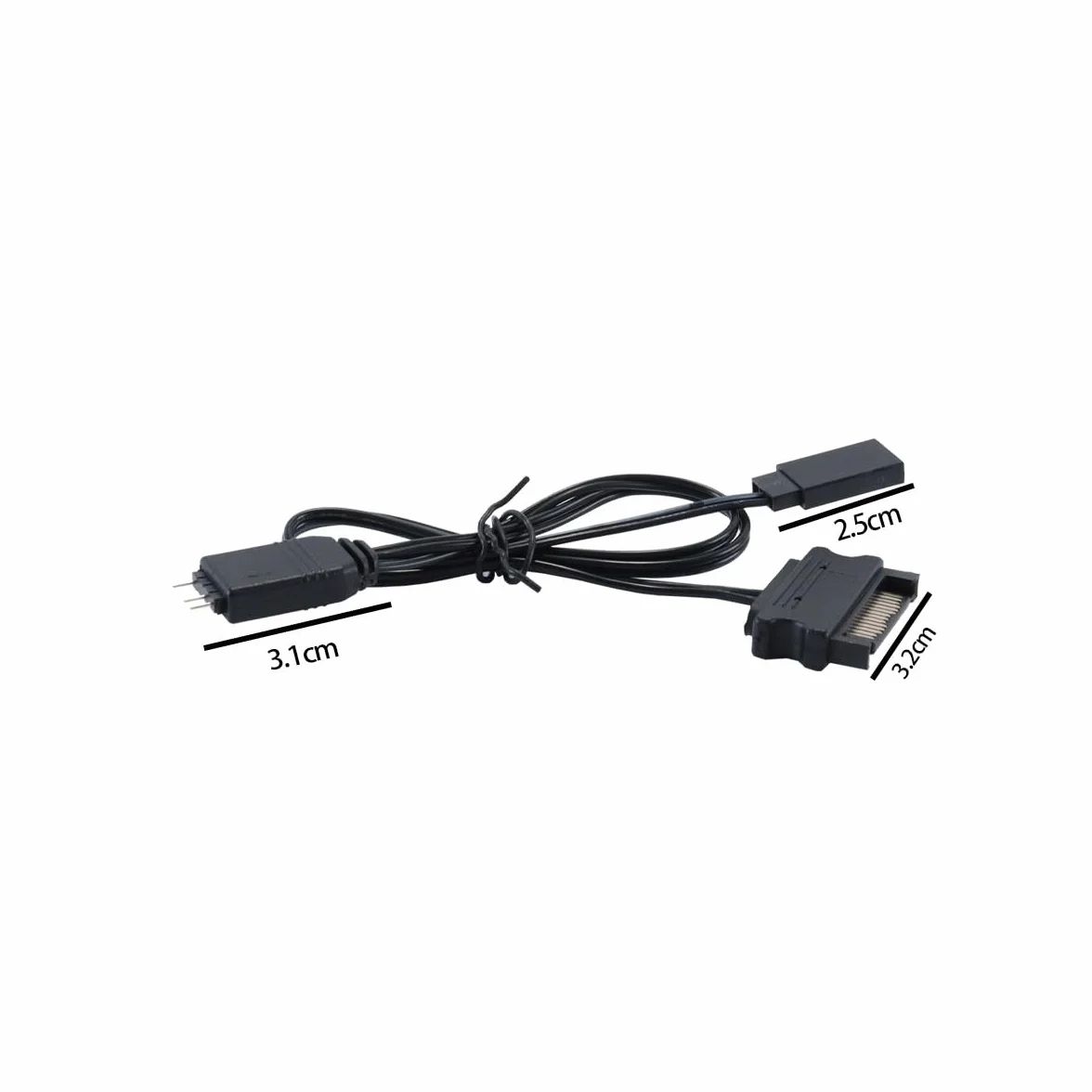 Controller ARGB a 3 pin e 5 V, confezione da 2, alimentato tramite SATA con splitter, modalità di illuminazione integrate per schede madri non ARGB, ventole/strisce fai da te