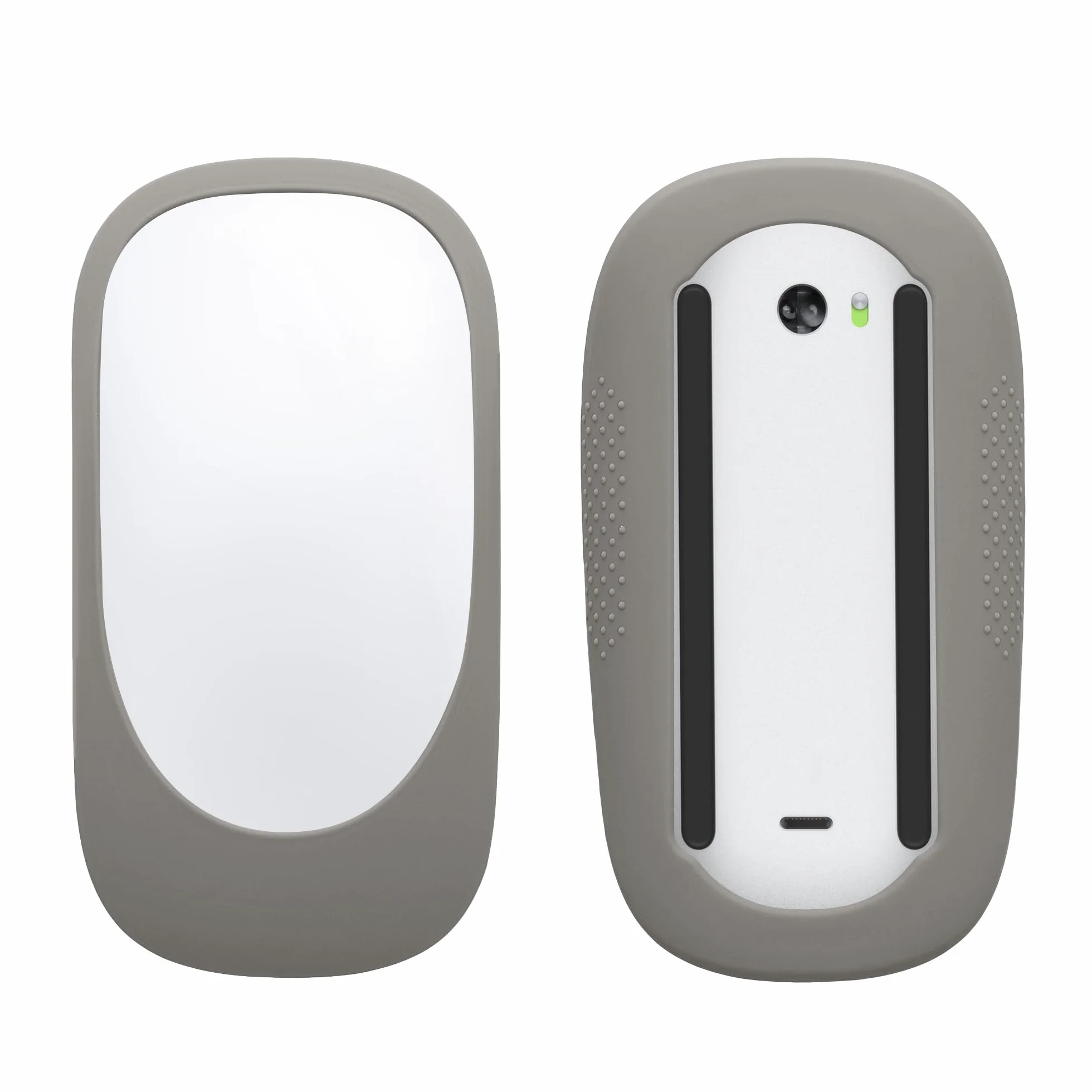 kwmobile Cover Compatibile con Apple Magic Mouse 1/2 Custodia - Pellicola Protettiva in Silicone - Protezione Morbida Antiscivolo - Grigio
