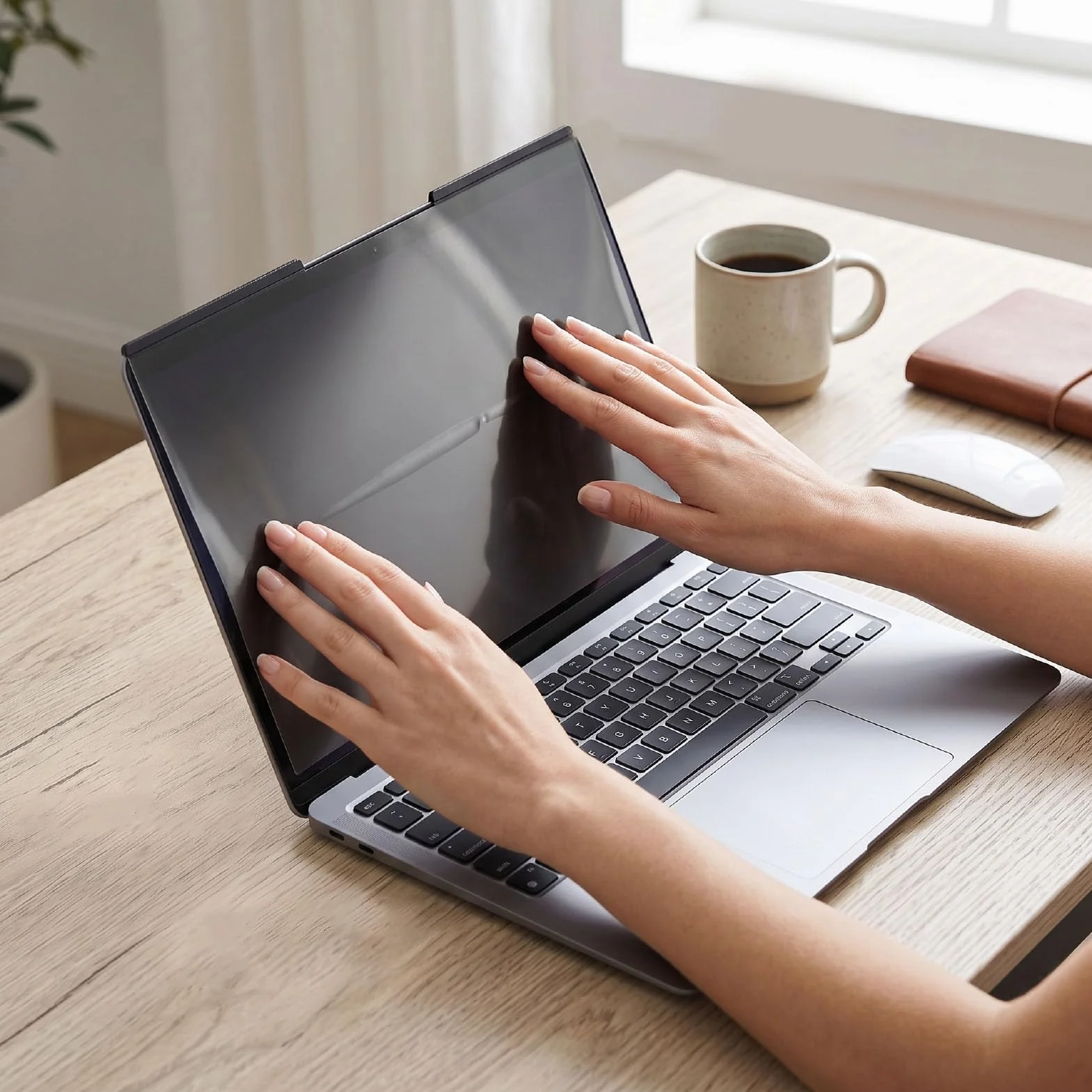 Cuifati Schermo per la Privacy del Laptop da 15,6 Pollici, Filtro Magnetico Antiriflesso con Materiale PET Antigraffio per Monitor 16:9, Angolo di Visione Chiaro