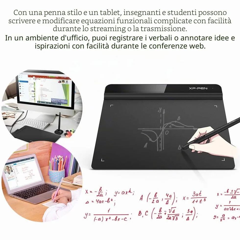 XP-PEN G640 Tavoletta Grafica 6x4 Pollici Ultrasottile, Stilo Passivo con 8192 Livelli senza Batteria, per firma digitale, disegno, osu