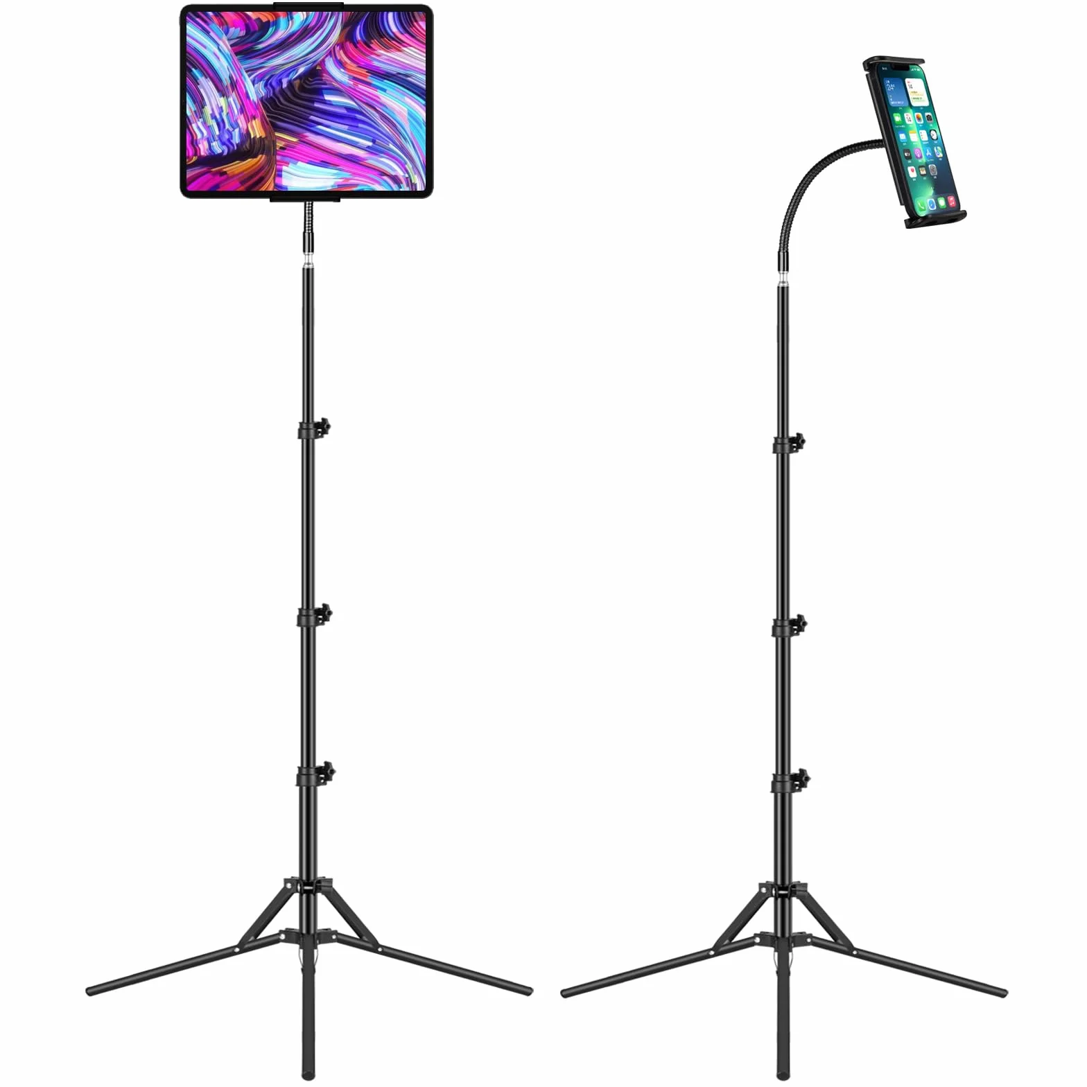 Regolabile in altezza Supporto per Tablet 67" per iPad Air Mini 6-5-4-3-2 iPad Pro 9.7 10.5 12.9 iPhone Smartphone 4.5-12.9 Pollici