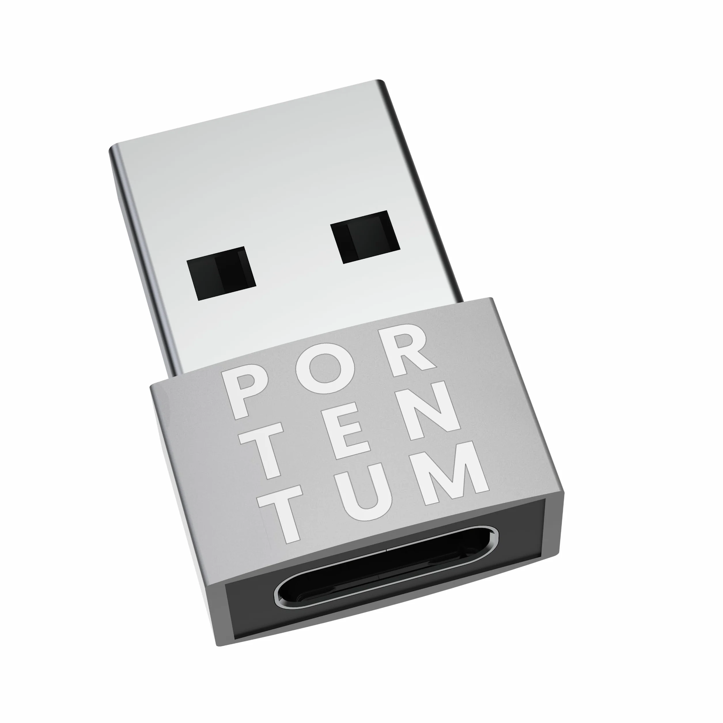 PORTENTUM Adattatore USB C Femmina a USB Maschio - Velocità 2.0, 480 MB, Corpo Premium in Zinco ad Alta Resistenza al Calore - Tipo C di Soli 4 Grammi