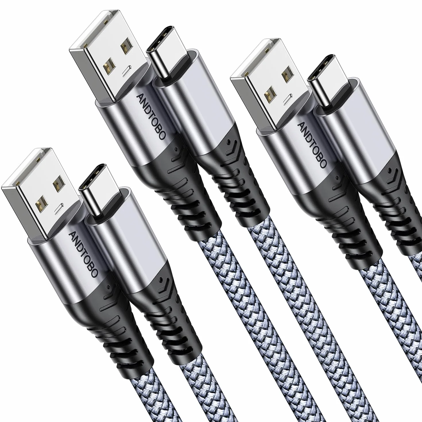 Cavo USB C 3.1A Ricarica Rapida Intrecciato 1 Metro 3 Pezzi per iPhone 16/15 Plus Pro Max Samsung S21 S22 S23+ Ultra S20 S10 S9 Pixel 7