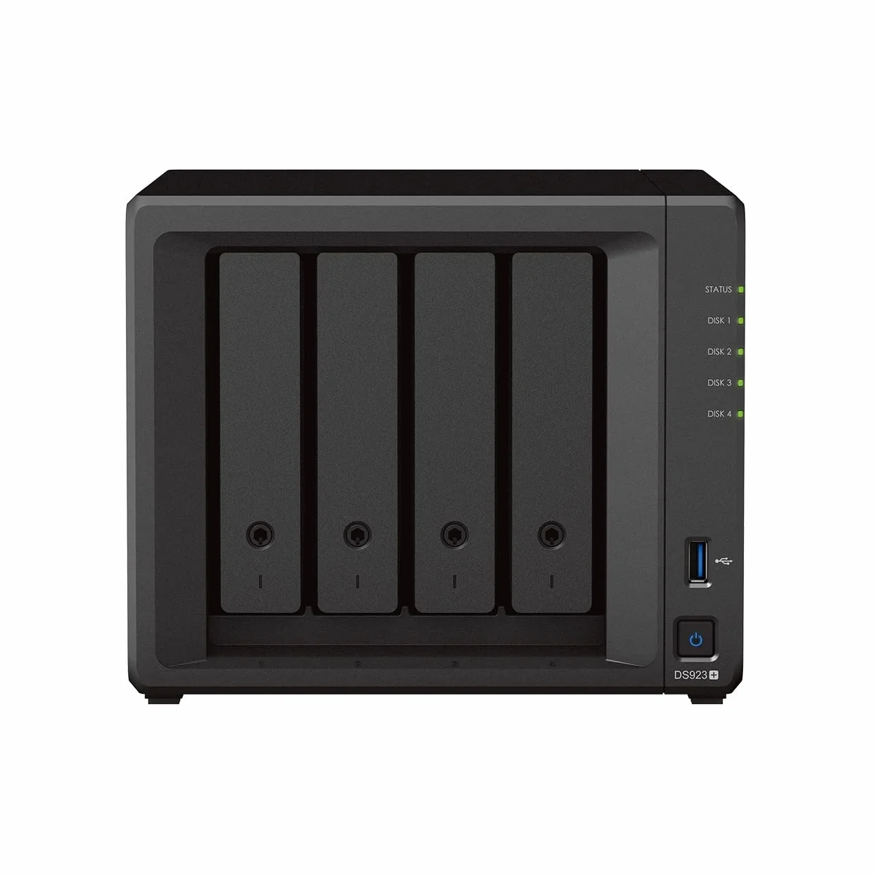 Synology DS923+ Diskstation NAS a 4 alloggiamenti (AMD Ryzen 4 thread R1600 Dual-Core 4 GB di RAM 2 x RJ-45 1GbE LAN-Port) 32 TB con Seagate IronWolf 4 x 8 TB