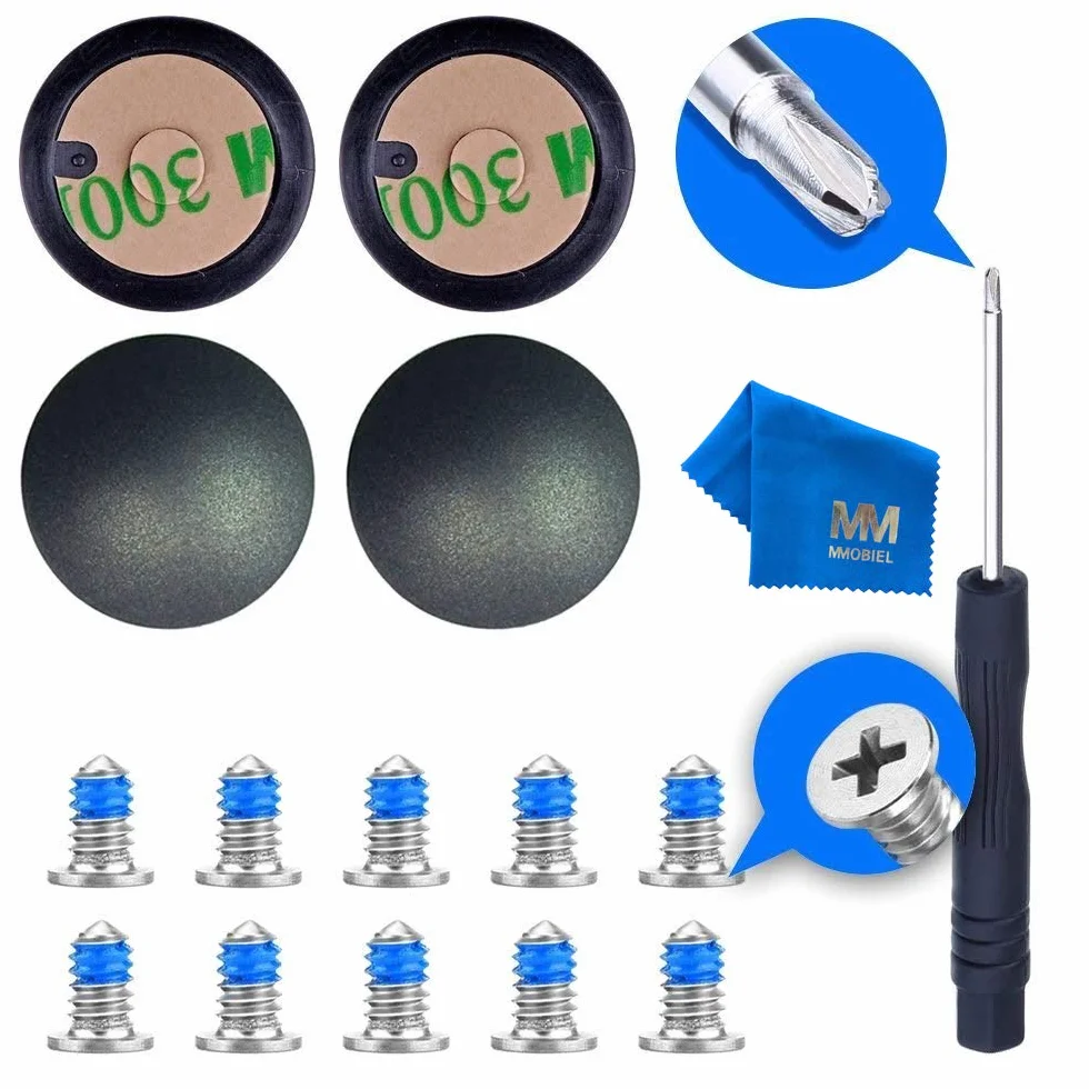 MMOBIEL Set Piedini in Gomma per MacBook Pro A1398 A1502 A1425 13 15 con Cacciaviti Philips e Panno Pulizia