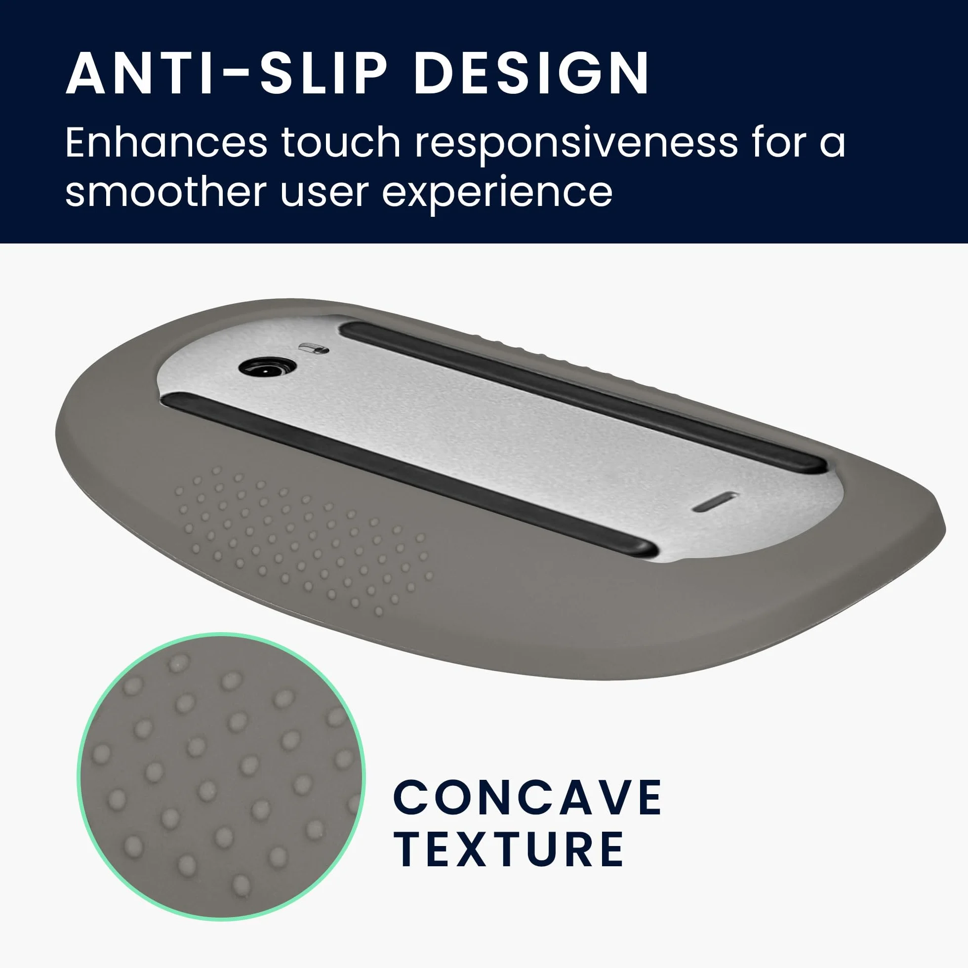 kwmobile Cover Compatibile con Apple Magic Mouse 1/2 Custodia - Pellicola Protettiva in Silicone - Protezione Morbida Antiscivolo - Grigio