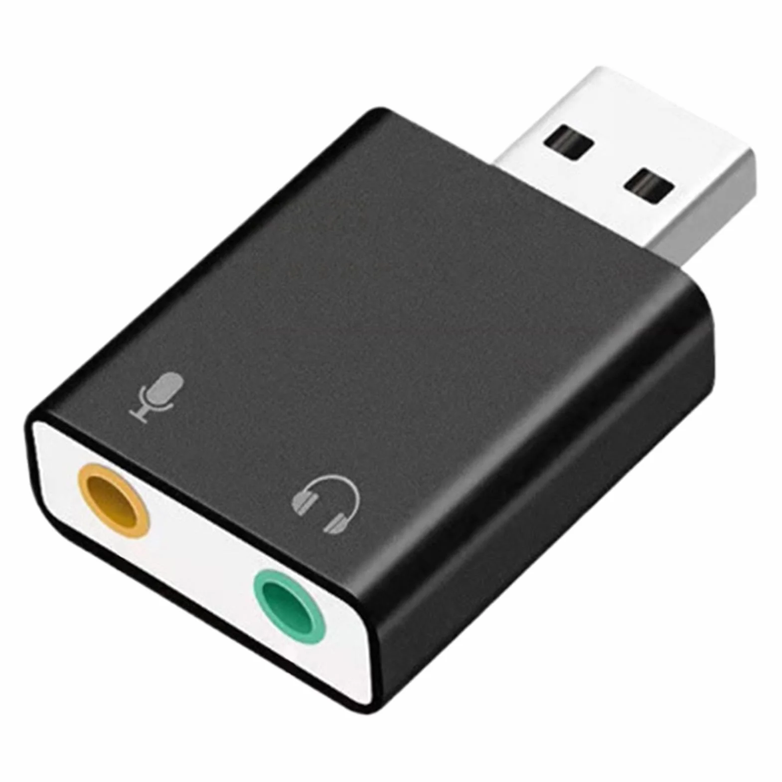 Scheda audio USB – Adattatore audio da 3,5 mm | Convertitore stereo esterno Plug Play, interfaccia in lega di alluminio, jack per microfono per cuffie, compatibile con computer portatile desktop