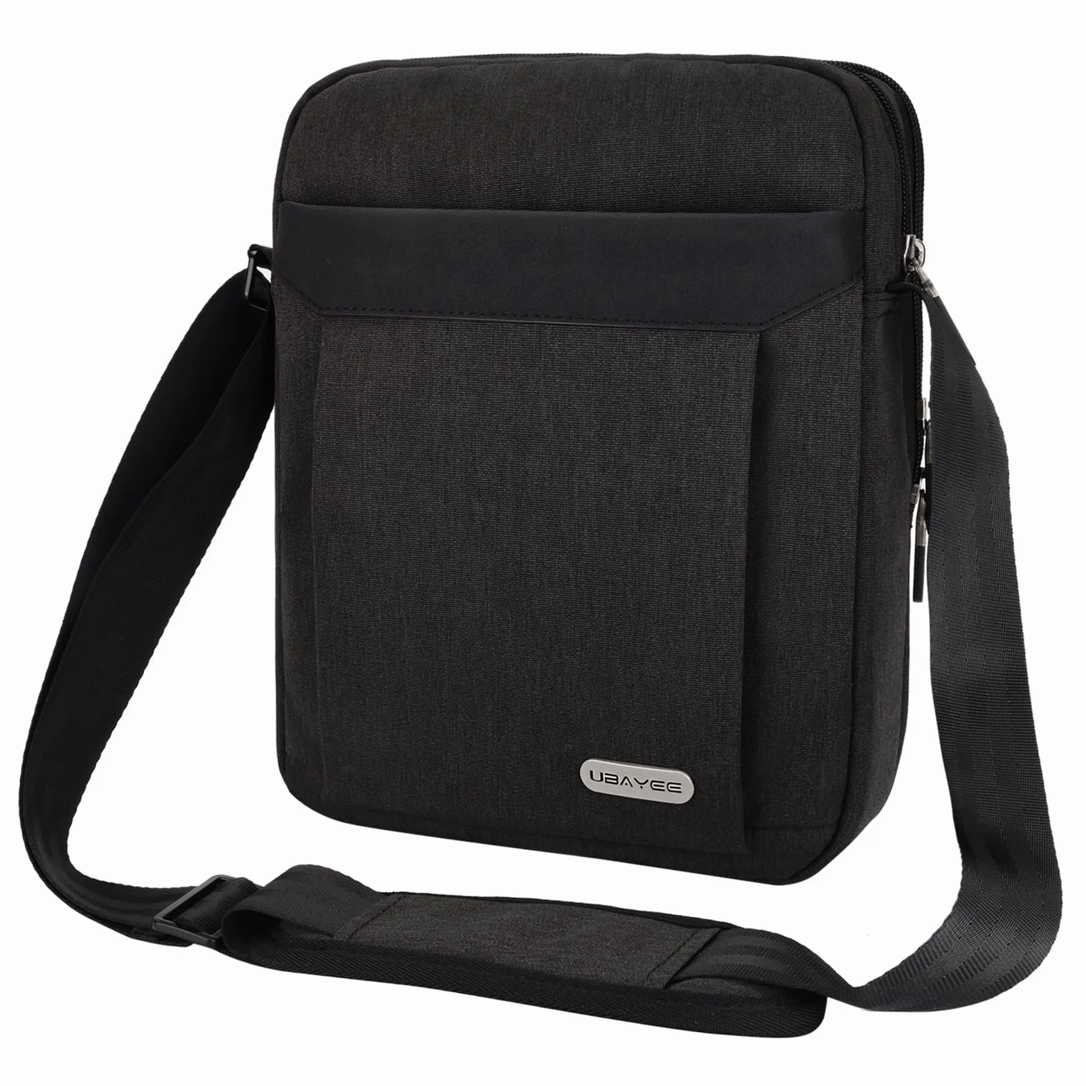 Borsello Uomo Tracolla in Tela con Multi-scomparti (Compatibile con Tablet iPad da 10,5 Pollici, 25 cm), Grigio Scuro