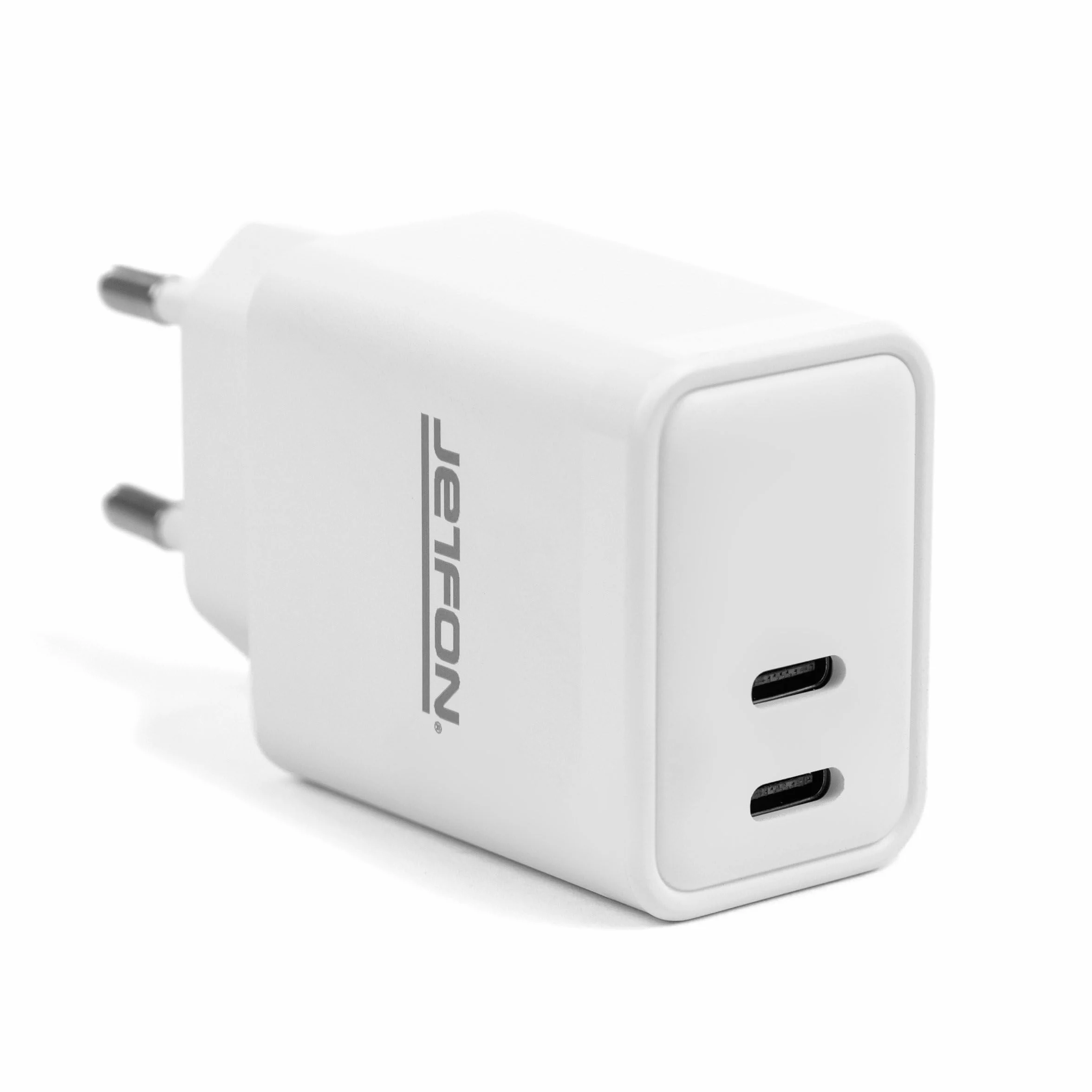 Caricatore USB C Doppio 10W Alimentatore da Muro 2 Porte USB-C Protezione Sovratensione