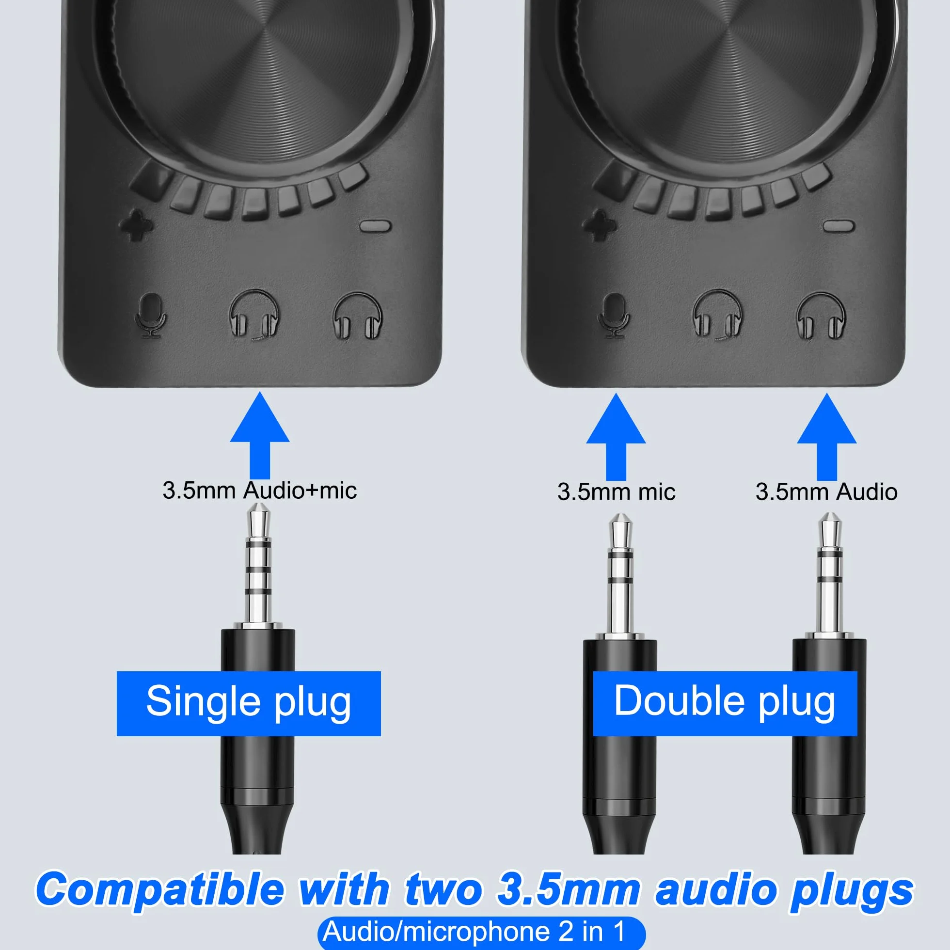 MEIRIYFA Scheda audio USB esterna Virtuale 7.1 Surround Sound USB 2.0 Adattatore scheda audio esterna con regolazione del volume per desktop, laptop, auricolari, cuffie (nero)