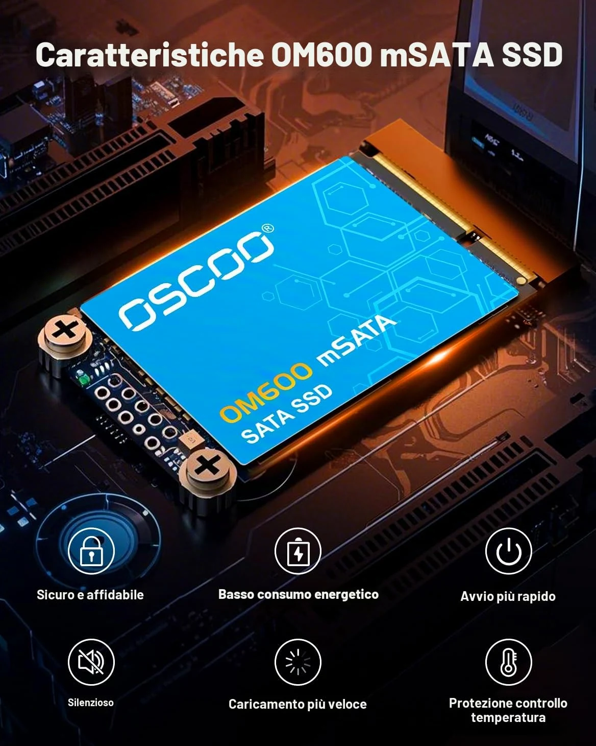 2TB mSATA SSD – Unità SSD Interna SATA III 6Gbps, fino a 550MB/s, memoria Flash 3D TLC | Soluzione ideale per laptop, Ultrabook, POS, server – OM600 | Fino a 550 MB/s in lettura/520 MB/s in scrittura, 3D NAND Flash, adatto per computer portatili, ultraboo