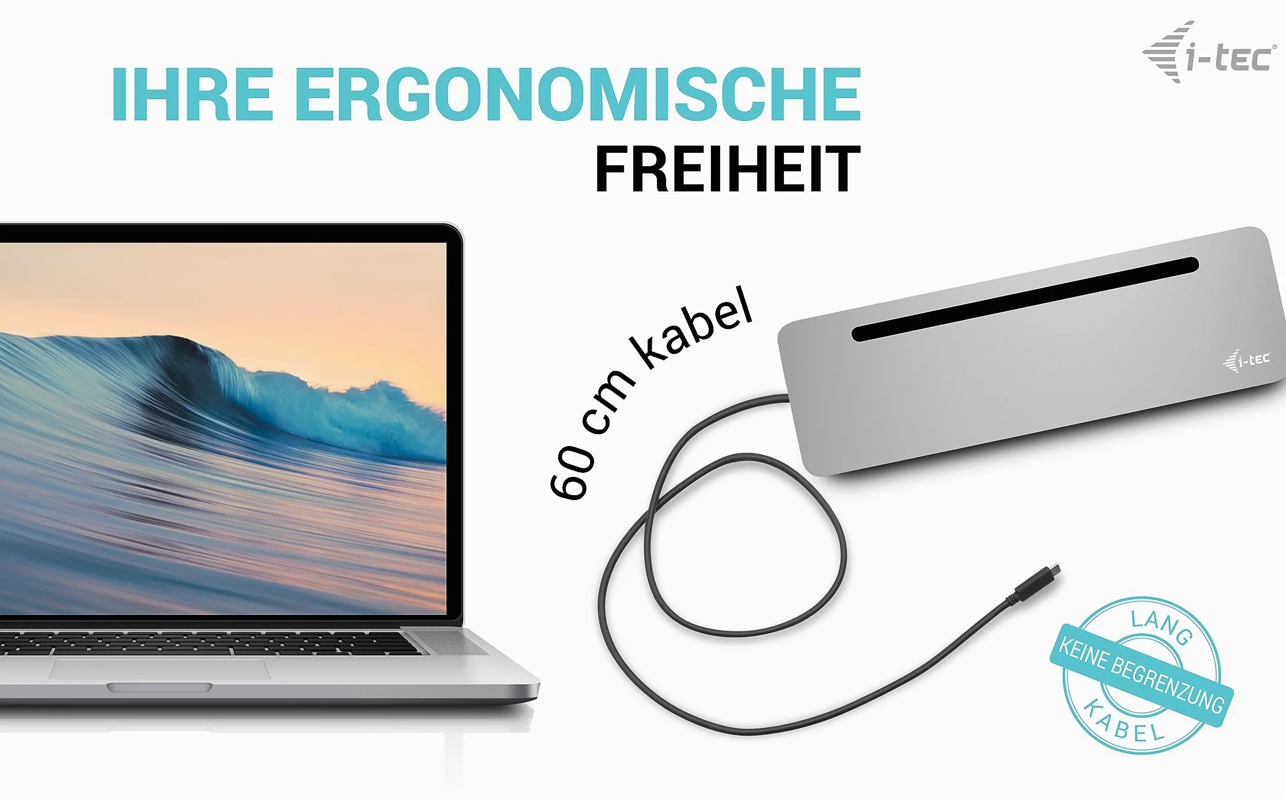 i-tec USB-C Metal Ergonomic 3x 4K Display Docking Station + Power Delivery 100 W (I-TEC USB-C ERGO 3X LCD DOCK - METAL ERGONOMIC 4K DOCK PD 100 W)