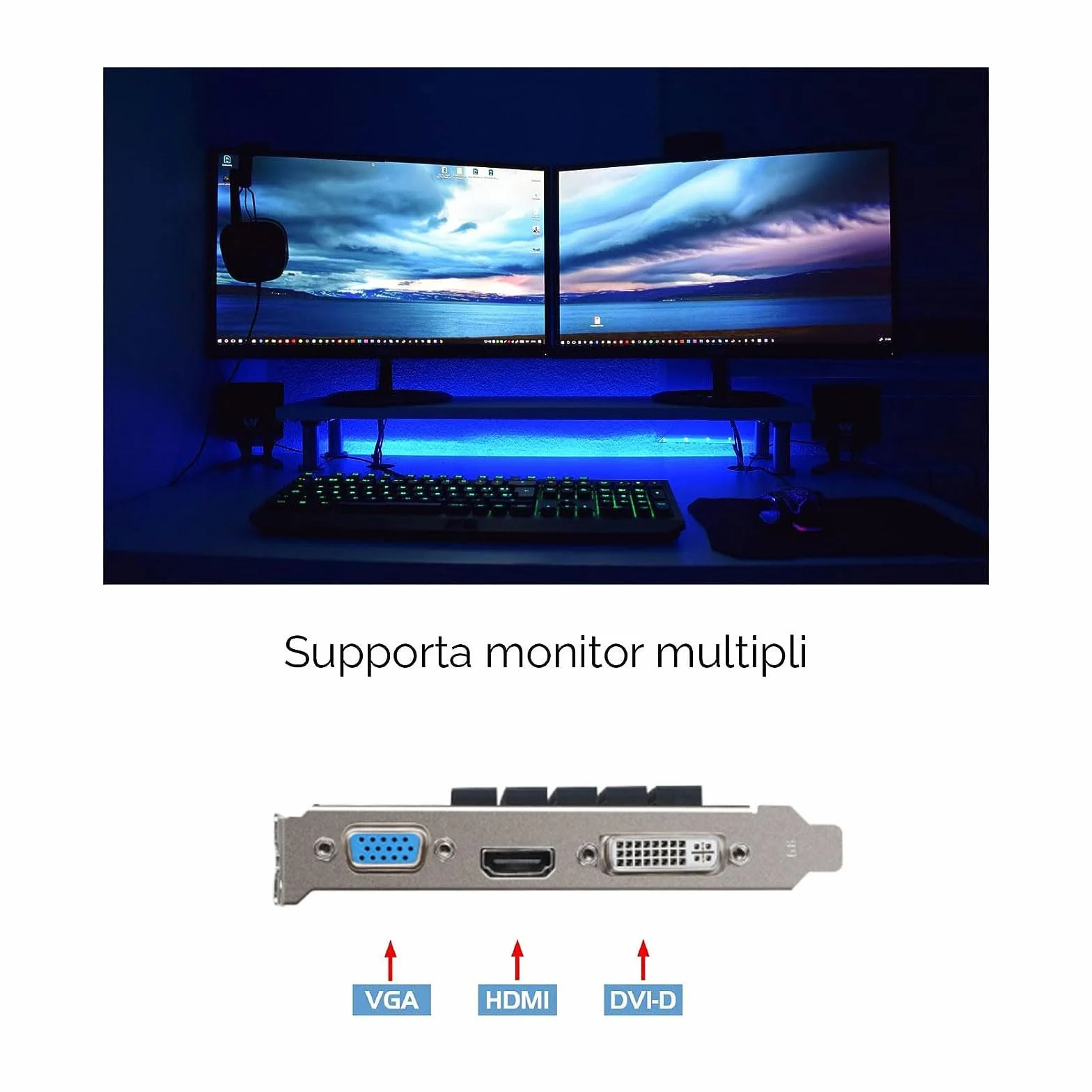 Nuwo Scheda Grafica GT730 GT 730 4 GB DDR3 64 bit 902MHz, Scheda Video GPU per PC, DVI, HDMI, VGA, PCI Express 2.0, Supporta DirectX 11, Bulk