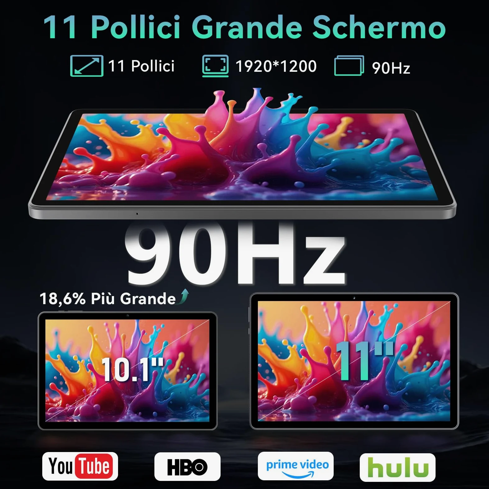 Tablet 11 Pollici con Gemini AI, Tablet Android 16 con Cover, Mouse & Tastiera, Octa-Core, 24 GB RAM + 256 GB ROM + 2 TB TF, 1920x1200 Display HD, 90 Hz, Fotocamera Doppia 8MP + 13MP, 8000mAh (Grigio)