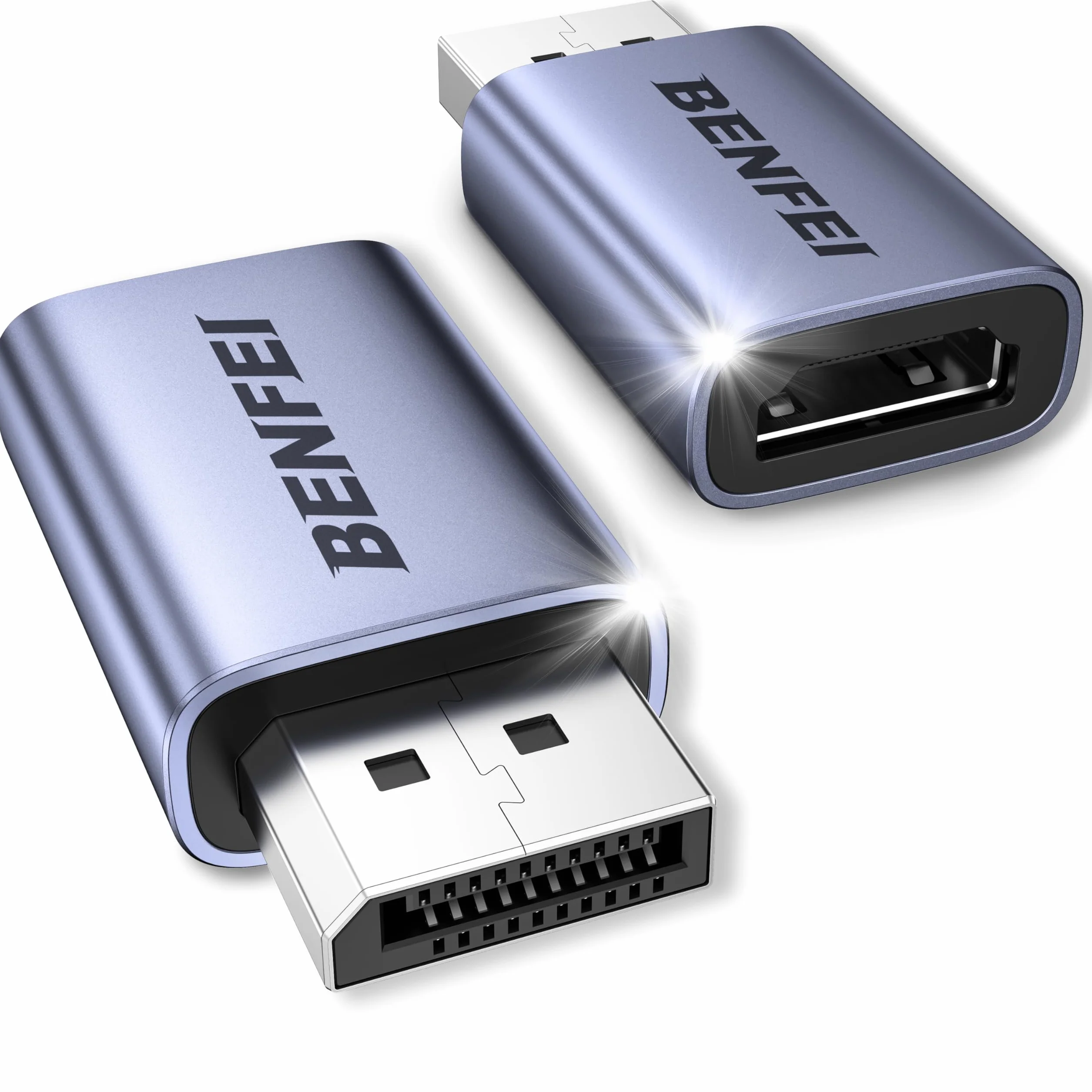 BENFEI Adattatore DisplayPort a HDMI 4K, confezione da 2, convertitore unidirezionale DP 1.2 a HDMI 1.4 maschio a femmina - Compatibile con laptop, desktop, monitor, HDTV, schede grafiche AMD/NVIDIA