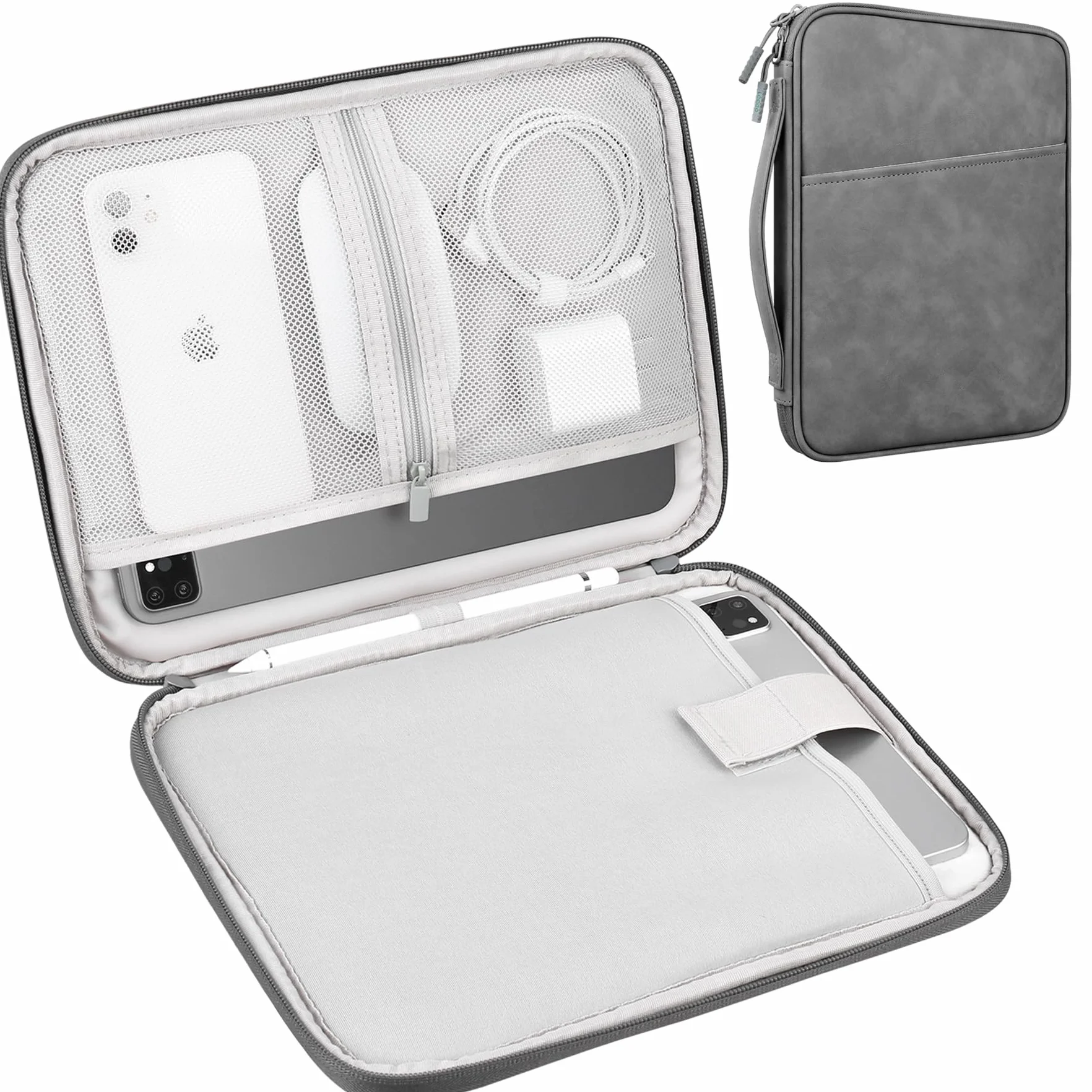 Lacdo Custodia Protettiva Borsa Tablet per 11" iPad A16, 11" iPad Air M4 M3 M2, 11" iPad Pro M5 M4, 10.9" iPad, 11" iPad Pro, 10.2" ipad, 10.9" iPad Air 5 4, 10.5" iPad pro Magic Keyboard Grigio Scuro