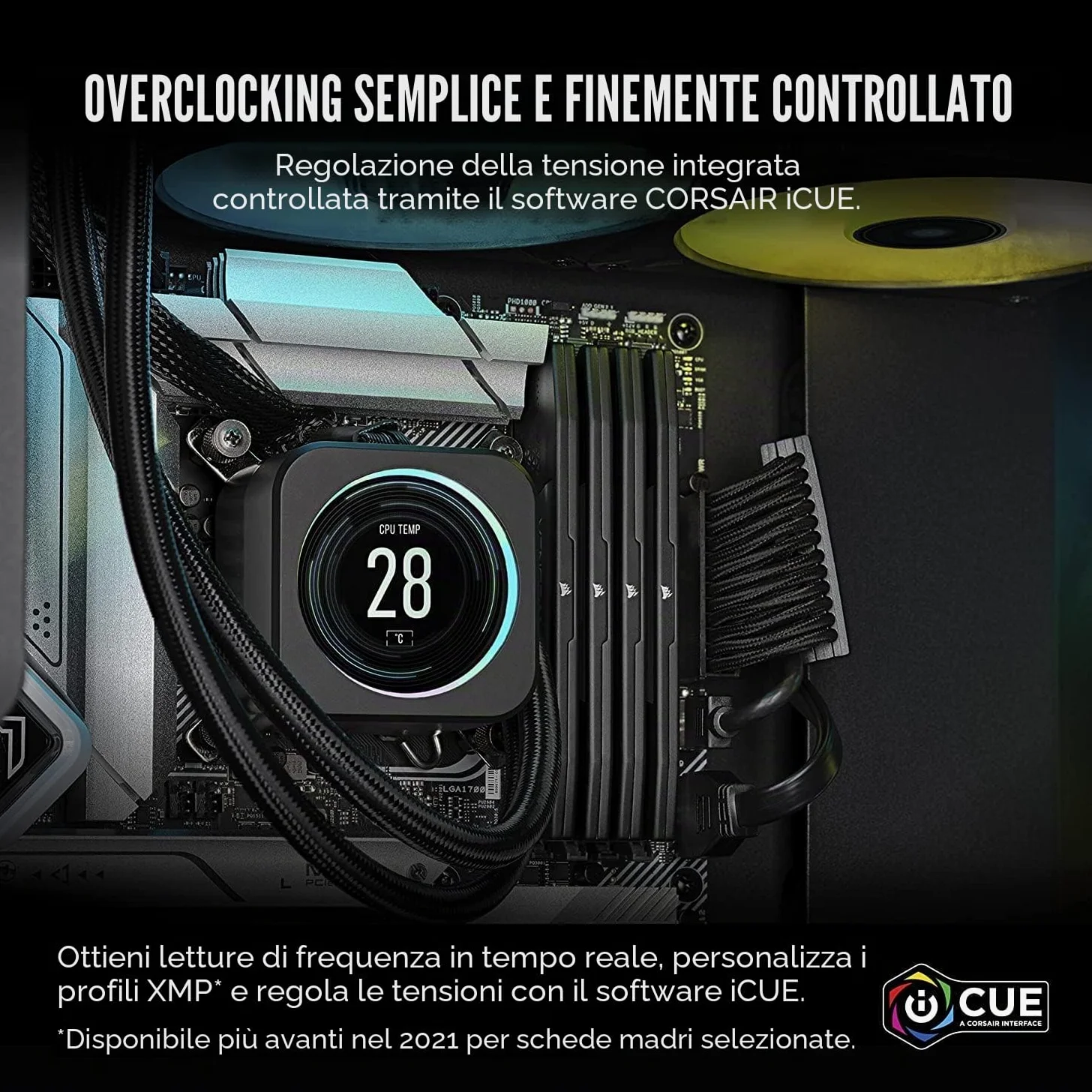 CORSAIR VENGEANCE DDR5 32GB (2 x 16GB) Fino a 6800MHz INTEL RAM | Memoria Per Computer Desktop, Compatibile con Intel XMP 3.0, CL40, Nero, CMK32GX5M2B6800C40