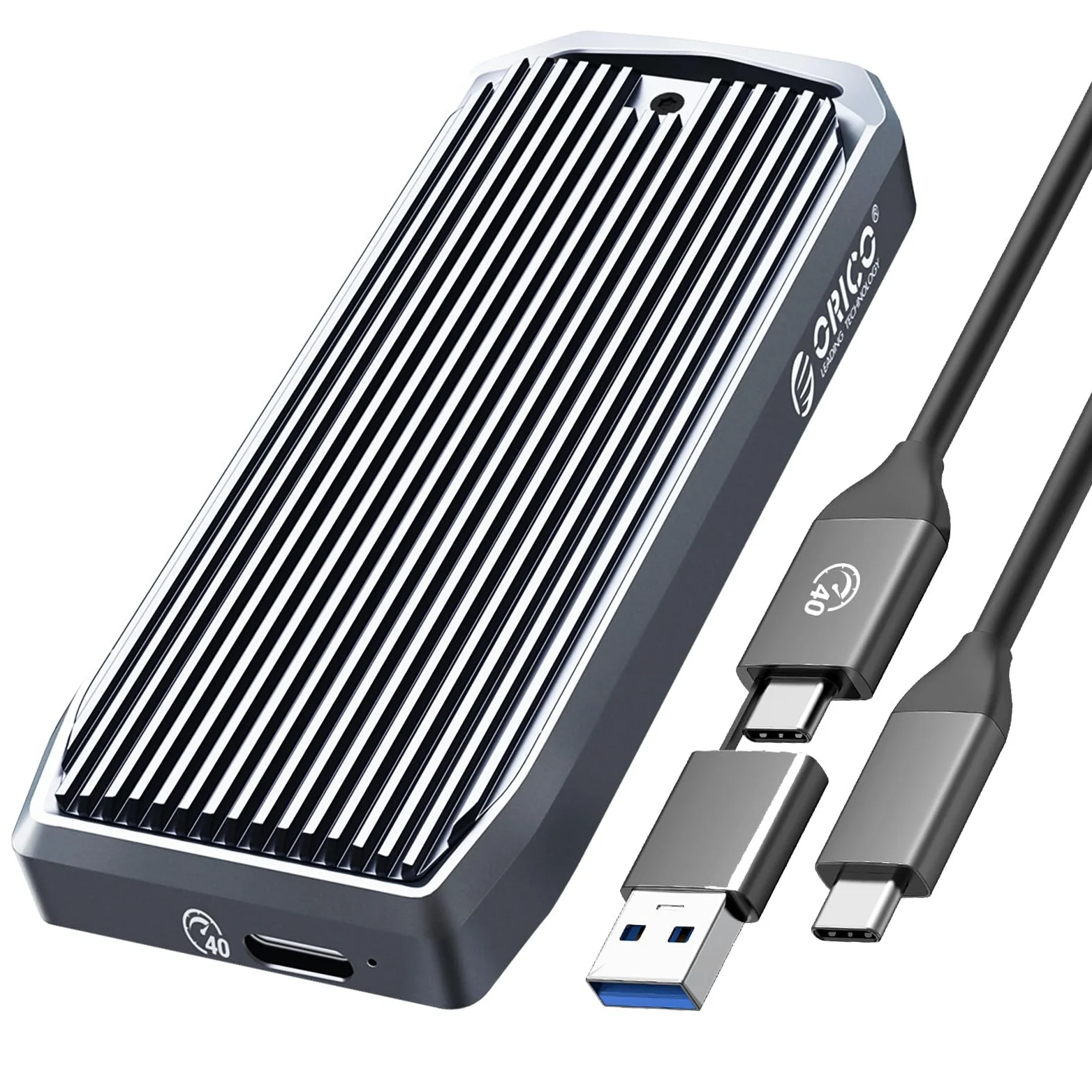 ORICO Case SSD M.2 NVMe 40Gbps fino a 3700MB/s, case in alluminio per SSD NVMe PCIe M-Key 2280/2260/2242/2230, compatibile con USB4/Thunderbolt 3/4 USB3.2/3.1/3.0/Type-C - M2V01