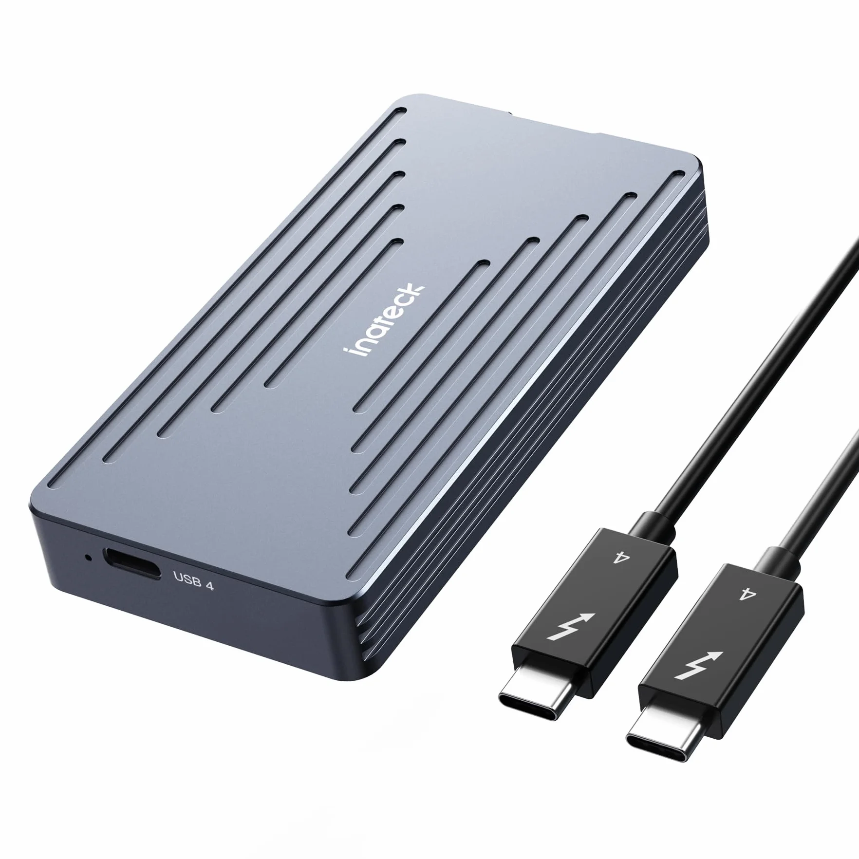 Inateck Alloggiamento SSD NVMe 40Gbps M.2, alloggiamento Disco Rigido in Alluminio, USB4.0/Thunderbolt 4, Installazione Senza Attrezzi, Supporto 2230/2242/2260/2280 SSD M-Key, FE2028