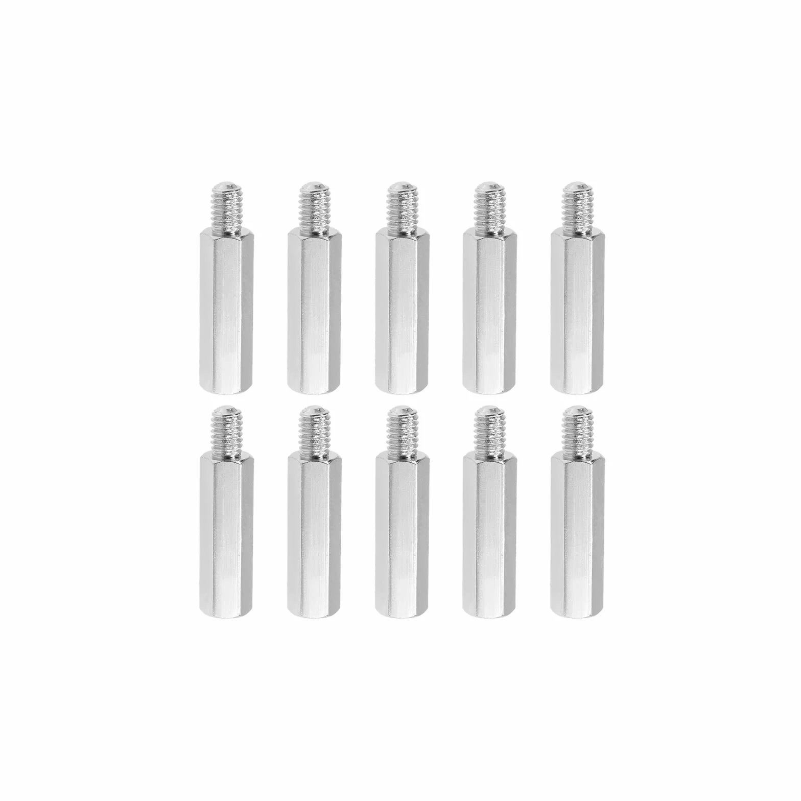 YOKIVE 10pz M4 Distanziatori Viti, Nichelate Placcate Esagonali PCB Distanziatori, Mantieni Altezza Coerente, Ottimo per Scheda Madre (Tono Argento, 20mm+6mm)