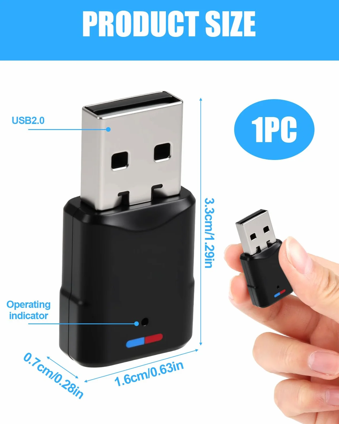 Adattatore USB Bluetooth 5.3 per PS4/PS5/PC/Switch Console, Audio Dongle Bluetooth 5.3 Chiavetta Adattatore USB 3 Mbit/s Trasmettitore Ricevitore Bluetooth Bassa Latenza per Windows/Cuffie