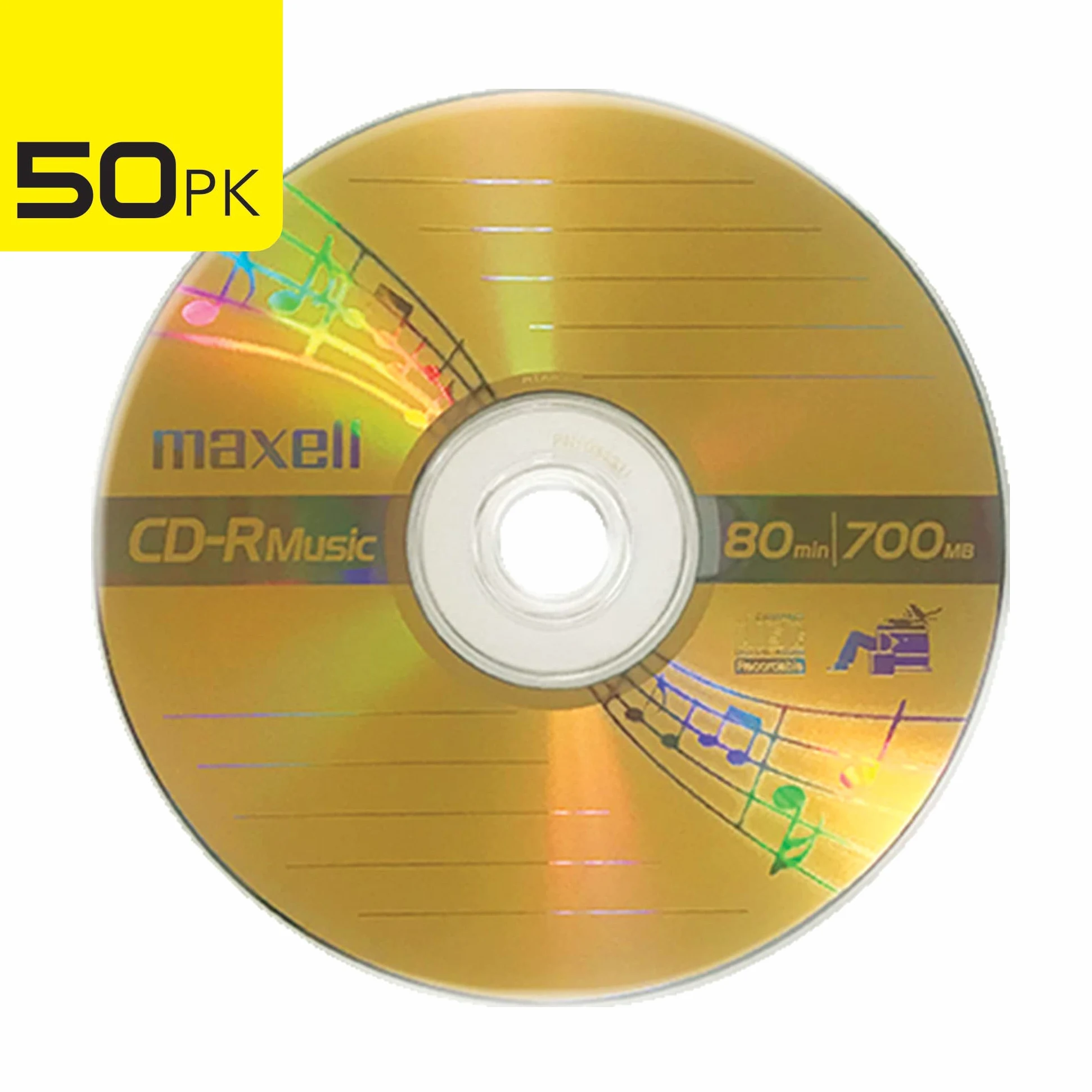 Maxell CD-R 80 Gold Rec'd Music Cd's-50pk Spindle