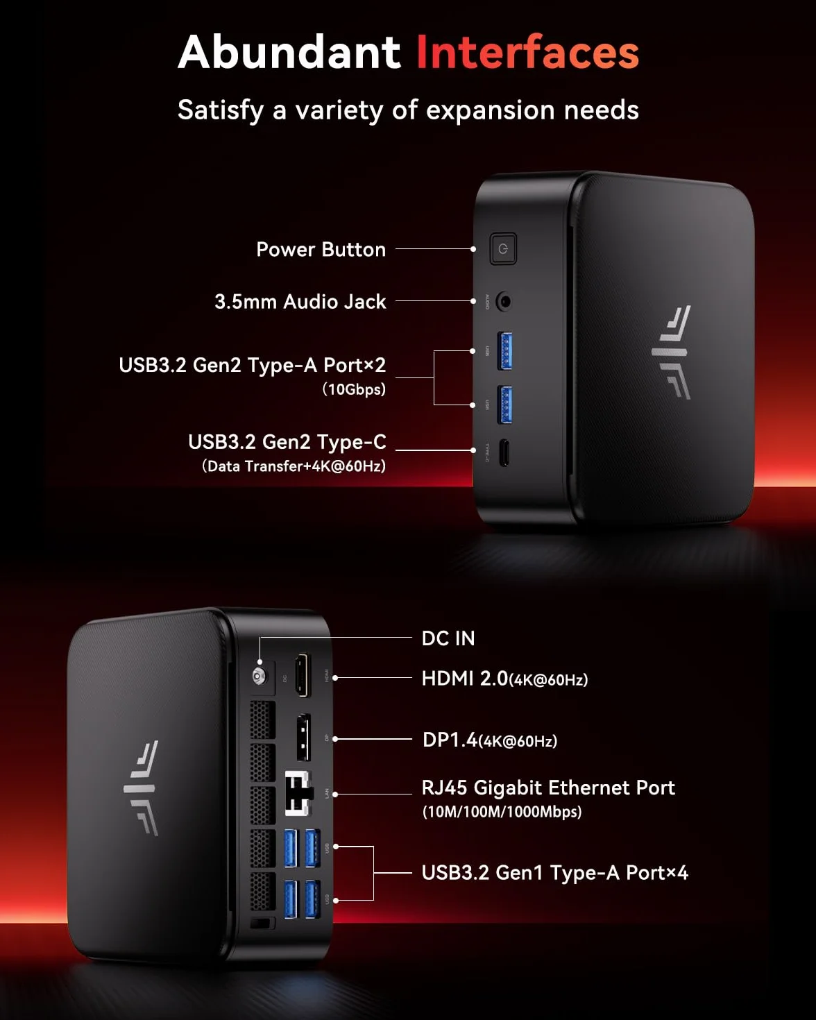 NiPoGi E3B Mini PC AMD Ryzen 5 7430U 16GB RAM 512GB SSD WiFi 6 BT 5.2 4K Triplo Display VESA