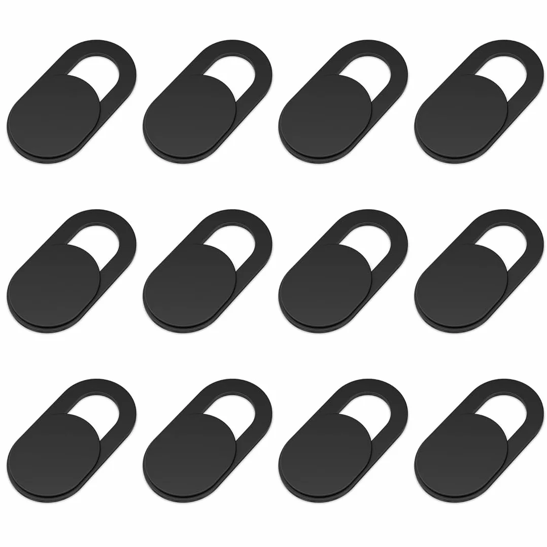 WeddHuis 12 Pezzi Copri Webcam Protezione Privacy Nero per Telefono Tablet Laptop Webcam Fotocamera