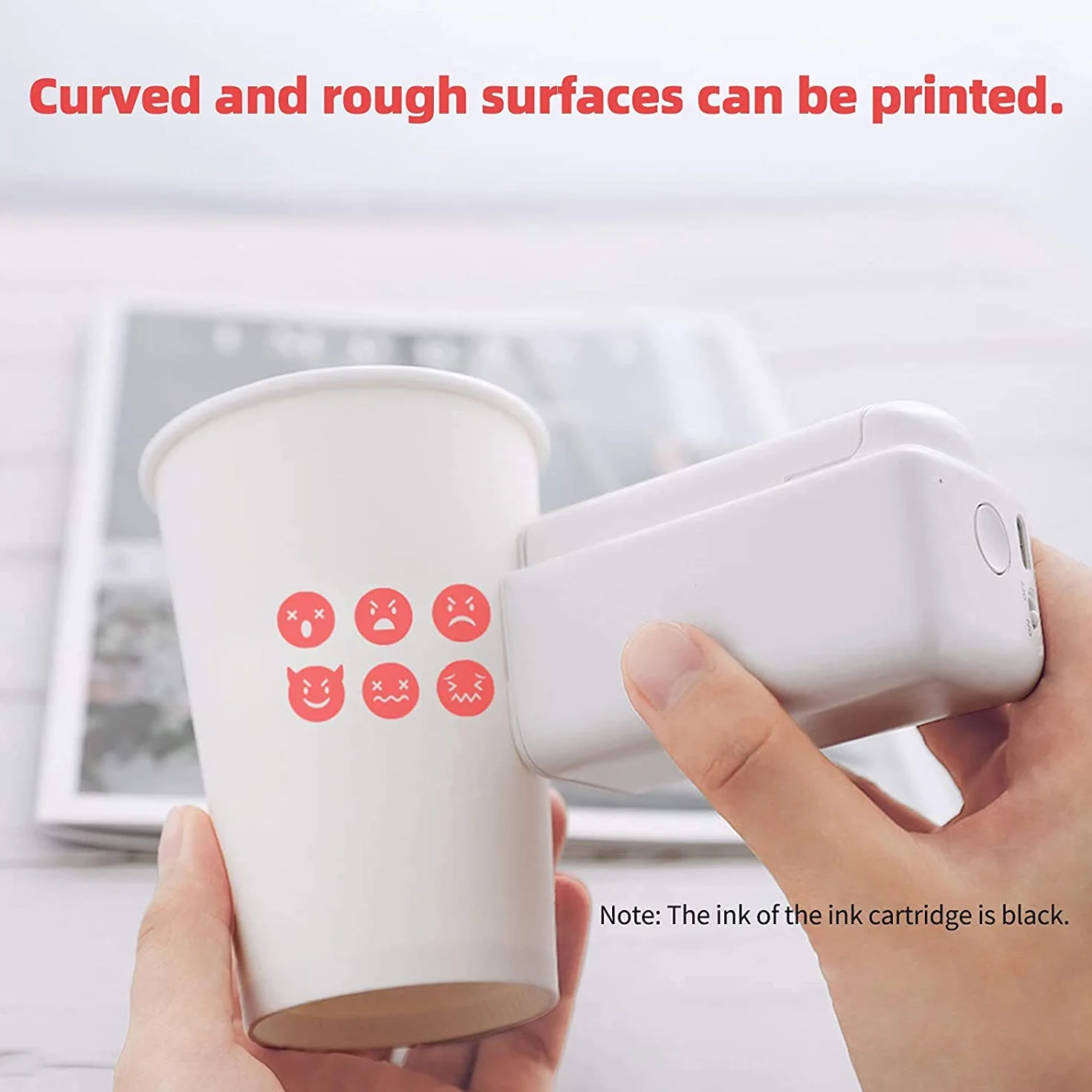 PrintPods Stampante Portatile Wi-Fi con Cartuccia di Inchiostro, Apk Smartphone Android: per stampare su carta, legno, vetro, vestiti e altro