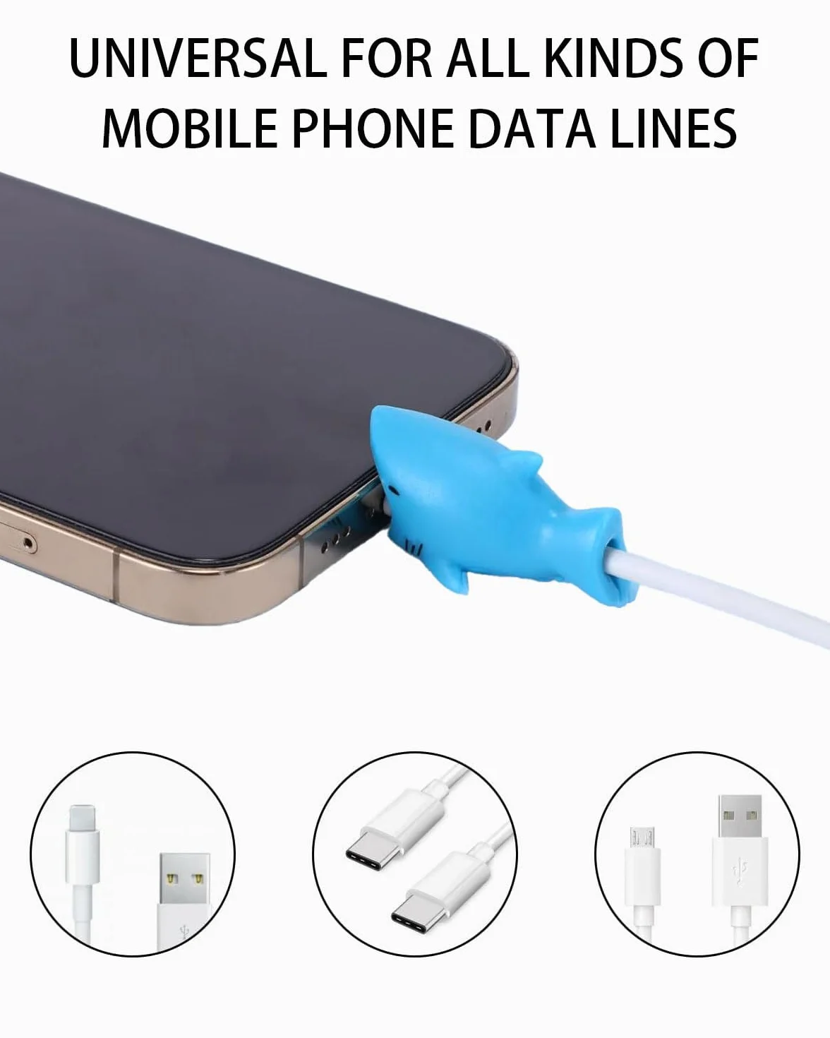 6pcs Cable Protector, Copertura Protettiva per Cavi Dati Animali, Protezione per Cavo per Morso per Cavo, Adatto per la Maggior Parte Delle Linee Dati per Telefono Cellulare