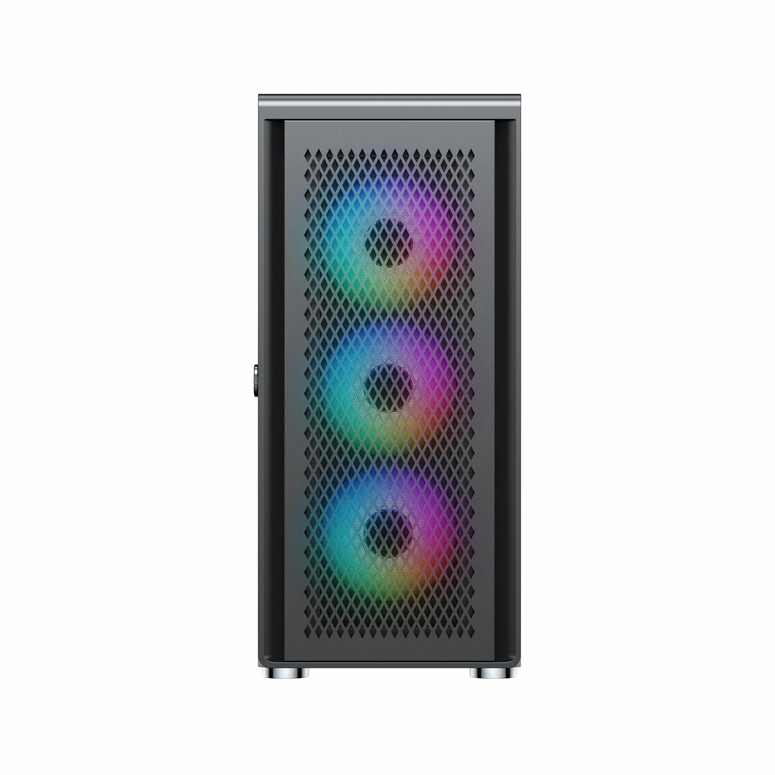 Air 100 Black Midi Tower ATX Case per PC, rete metallica, finestra laterale in vetro temperato, 4 ventole A-RGB da 120 mm preinstallate, radiatori da 360 mm, scheda madre E-ATX/ATX/mATX/ITX