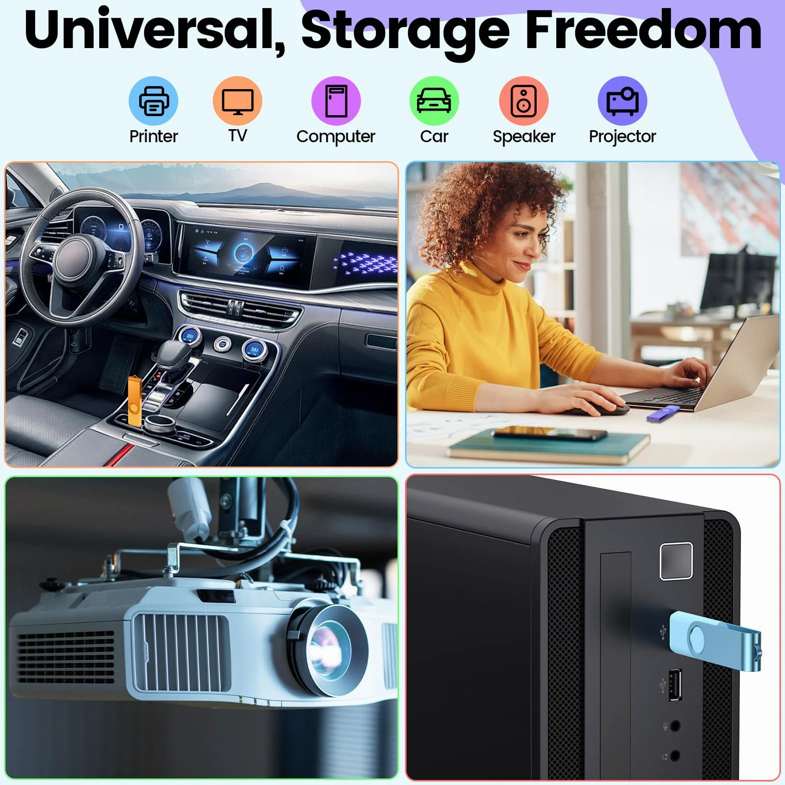 Kepmem - Unità flash da 64 GB, confezione da 10, chiavetta USB ad alta capacità, unità USB da 64 GB, chiavetta USB 2.0 ad alta velocità, unità da 64 Giga, unità zip per archiviazione dati
