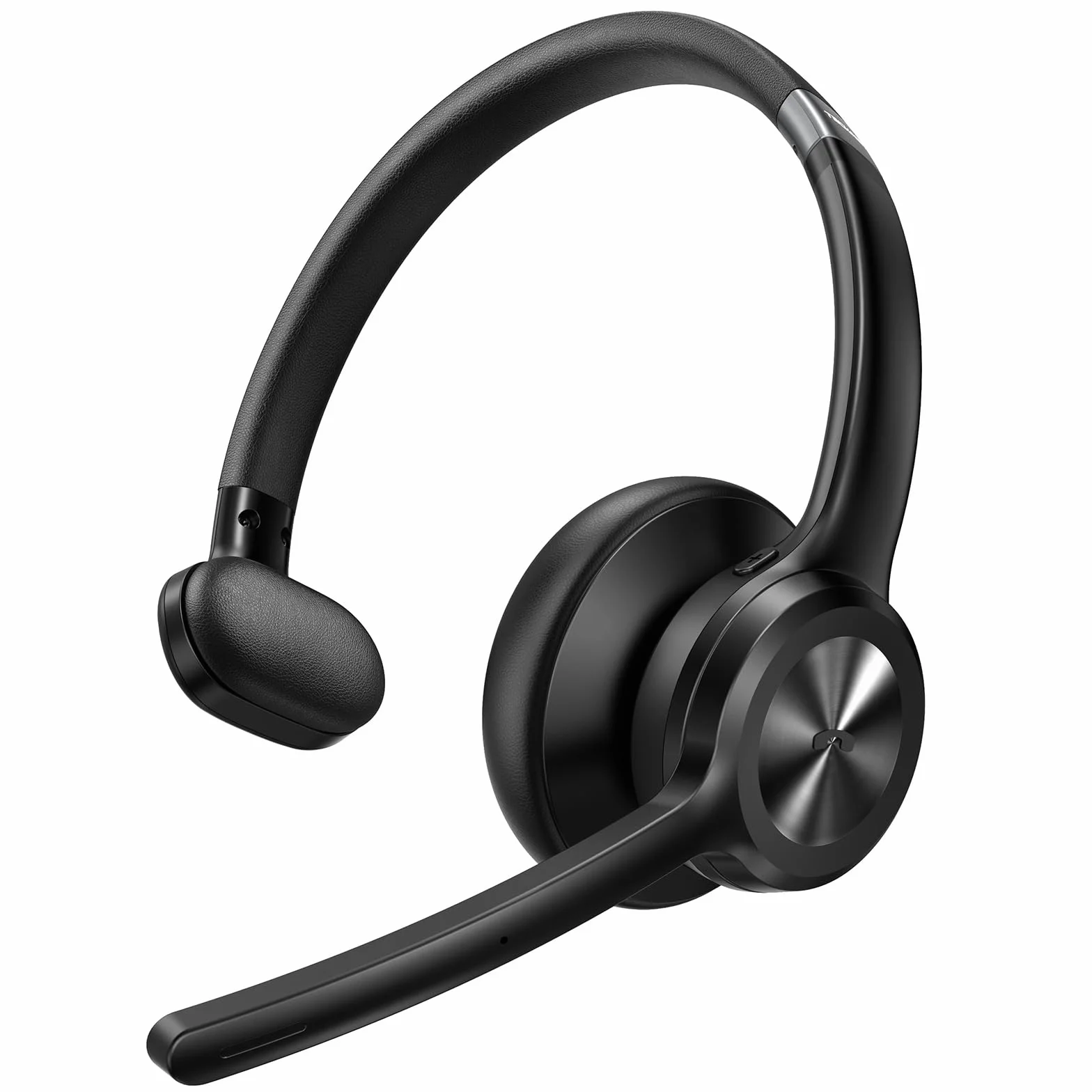 TECKNET Cuffie Bluetooth con Microfono, Auricolare Bluetooth Singolo con Tecnologia Bluetooth 5.2, Cuffie Call Center, Cuffie con Microfono Per PC for Skype/Ufficio/Telelavoro/Call Center/Camionista