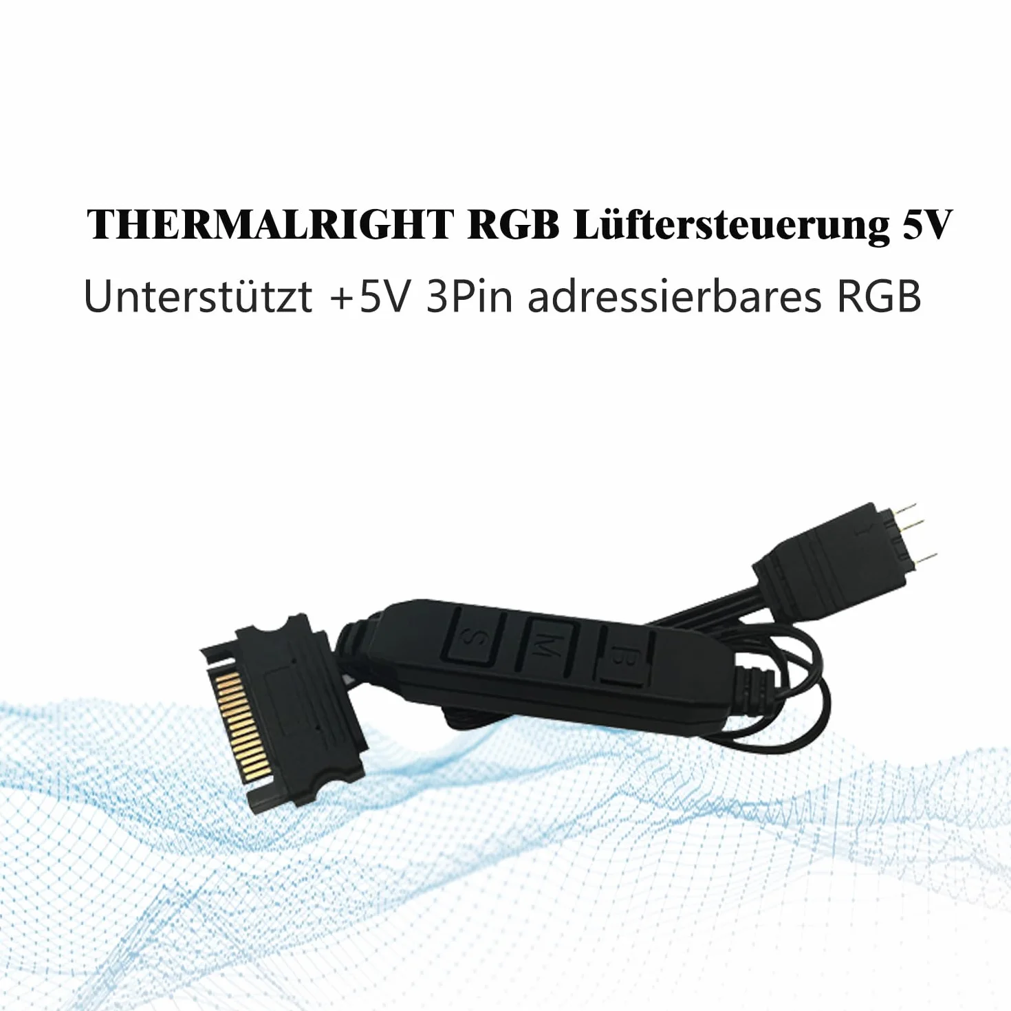 Thermalright-TR Controllo ventola per computer da 5 V A-RGB, controllo illuminazione da 5 V, 3 pin, controllo ventola per PC, supporto interfaccia illuminazione 3 pin/5 V, alimentazione diretta SATA