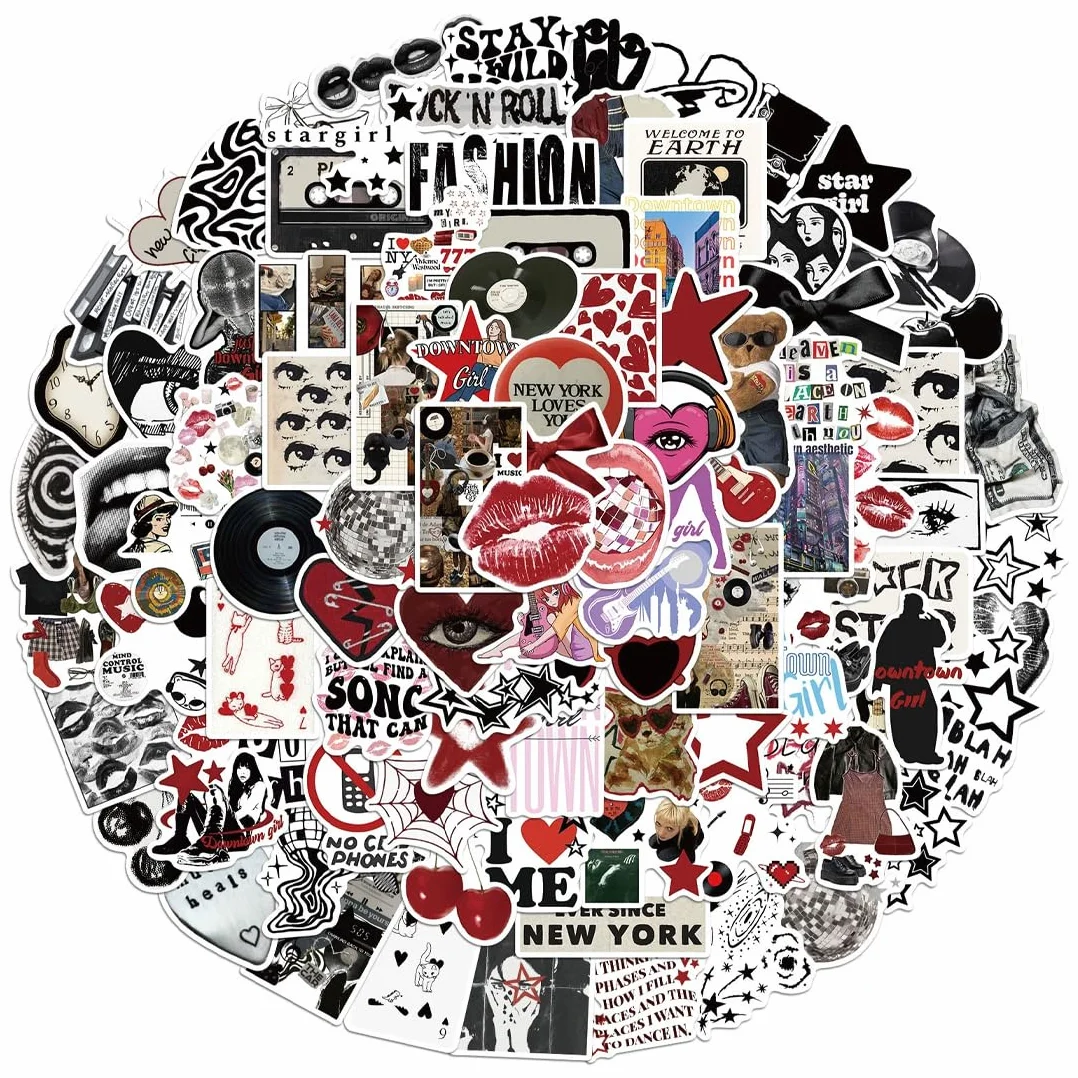 100psc Y2K adesivi stickers sticker stickers aesthetic eleganti adesivi in vinile per computer portatili bottiglie d'acqua moto e altro ancora design hip hop e graffiti per bambini e adulti