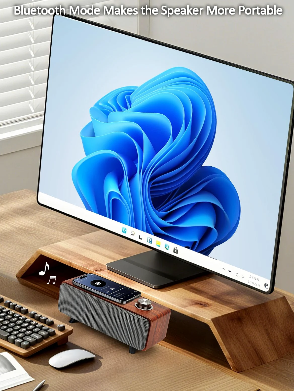 OR O R O W Altoparlanti per computer desktop, altoparlanti desktop da 10 W con Bluetooth, suono stereo e bassi migliorati, soundbar per PC, telefono e laptop (adattatore USB-C incluso)