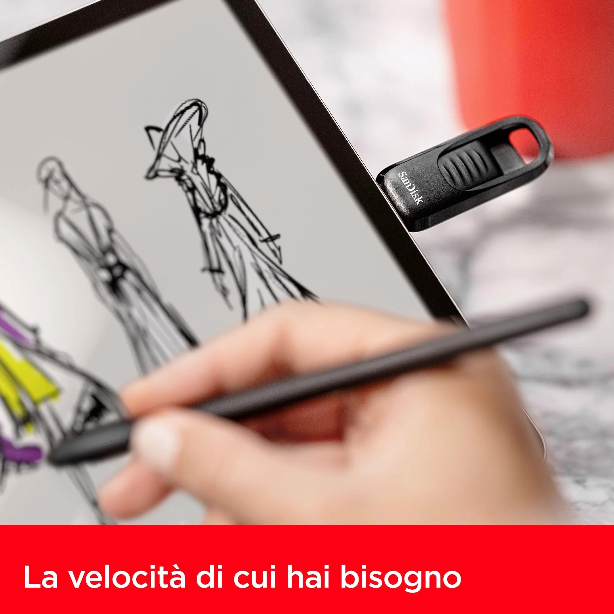 SanDisk 512GB Ultra Slider Unità Flash, chiavetta USB Type-C, fino a 400 MB/s, USB 3.2 Gen 1, con connettore retrattile, Nero