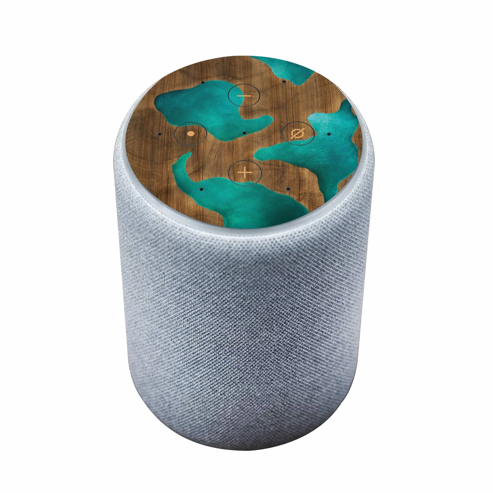 Head Case Designs Licenza Ufficiale Alyn Spiller Legno e Resina Aqua Mix Sticker Pelle Adesivo per Amazon Echo Plus (2nd Gen)