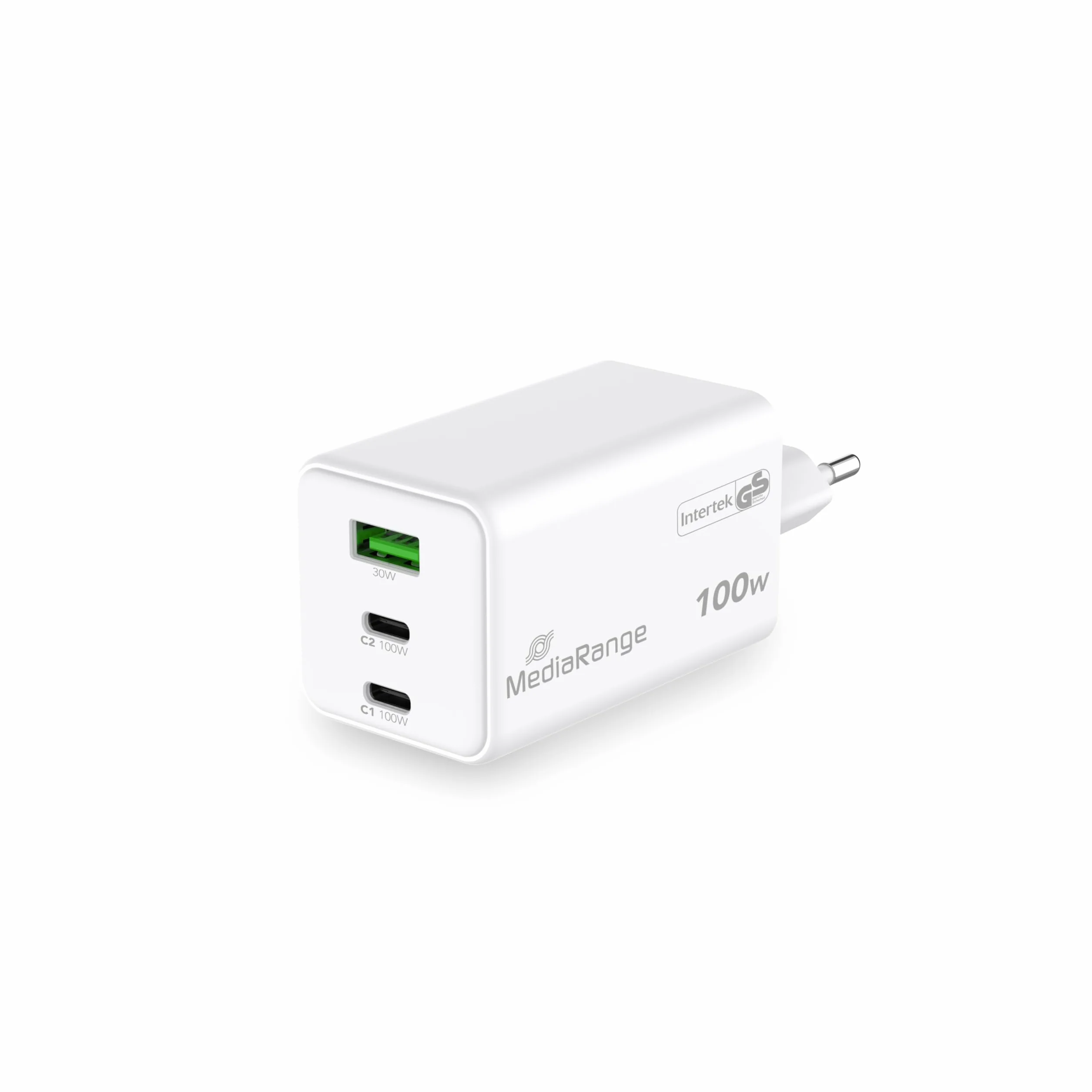 Caricabatterie 100W 3-Port USB-C USB-A bianco
