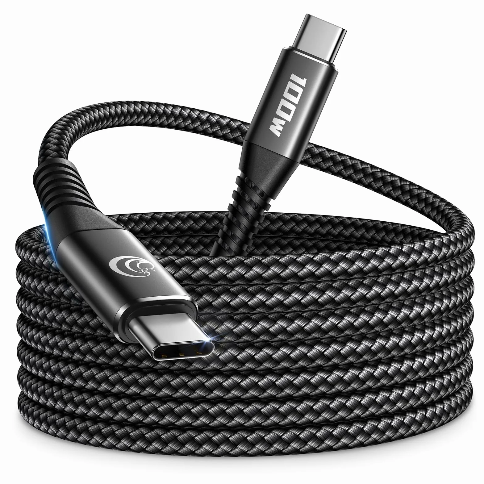 Cavo USB C 3M 100W 5A Ricarica Rapida PD Type-C Nylon per iPhone 17 15 16 Pro Max Plus iPad MacBook Samsung Galaxy S25 S26 Google Pixel