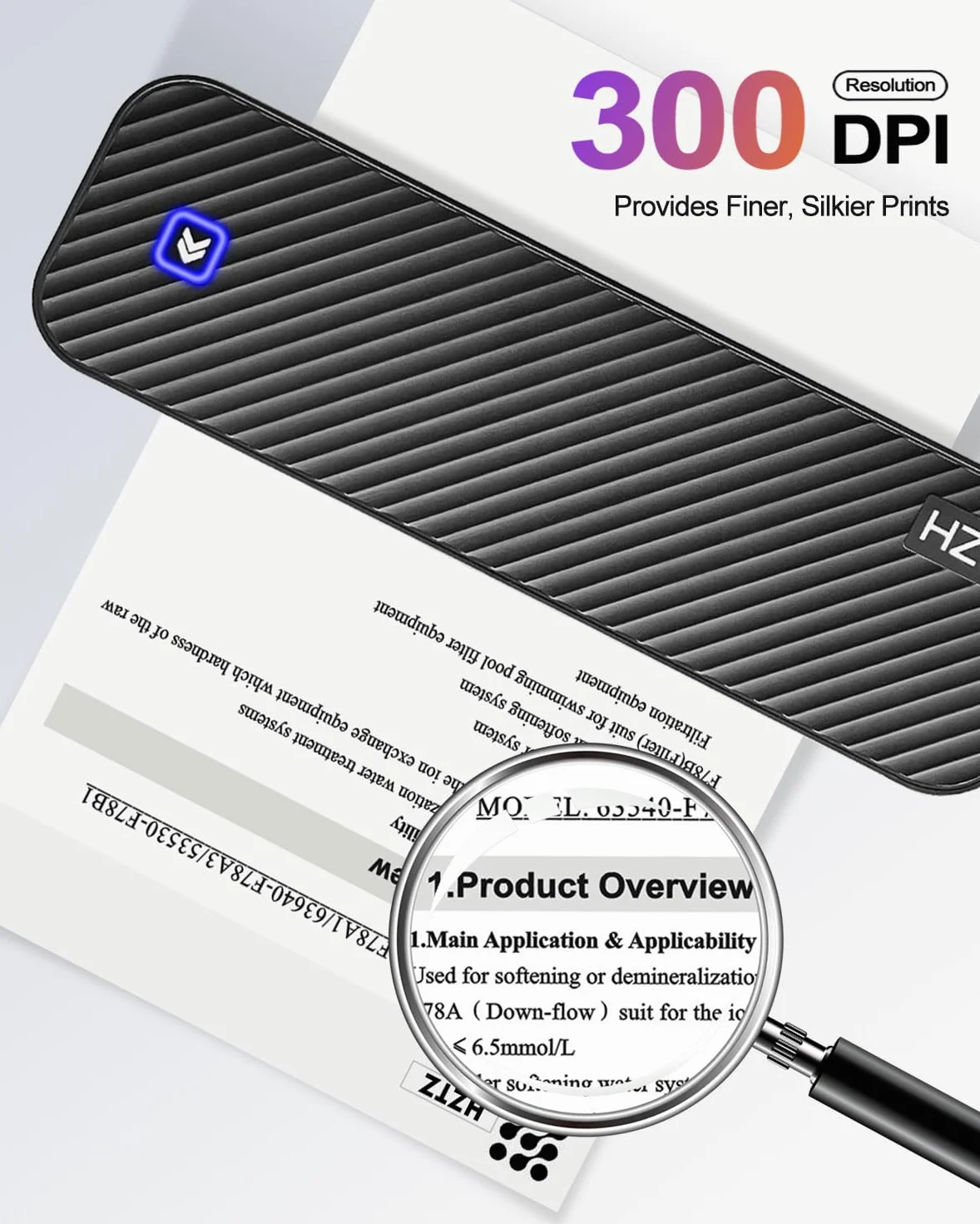 Stampante portatile senza fili, stampante termica, stampa senza inchiostro, Bluetooth e USB, supporto stampante US Brief/A4/A5, carta termica, compatibile con Android e iOS Telefono/Laptop